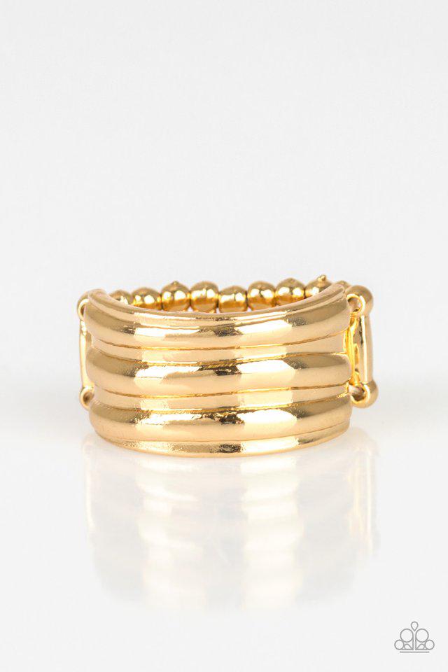 Rough Around The Edges Gold Ring - Paparazzi Accessories- lightbox - CarasShop.com - Paparazzi Jewelry by Cara Jewels