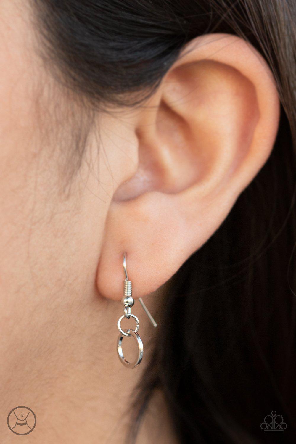 Roundabout Radiance Silver Choker Necklace - Paparazzi Accessories- on model - CarasShop.com - Paparazzi Jewelry by Cara Jewels