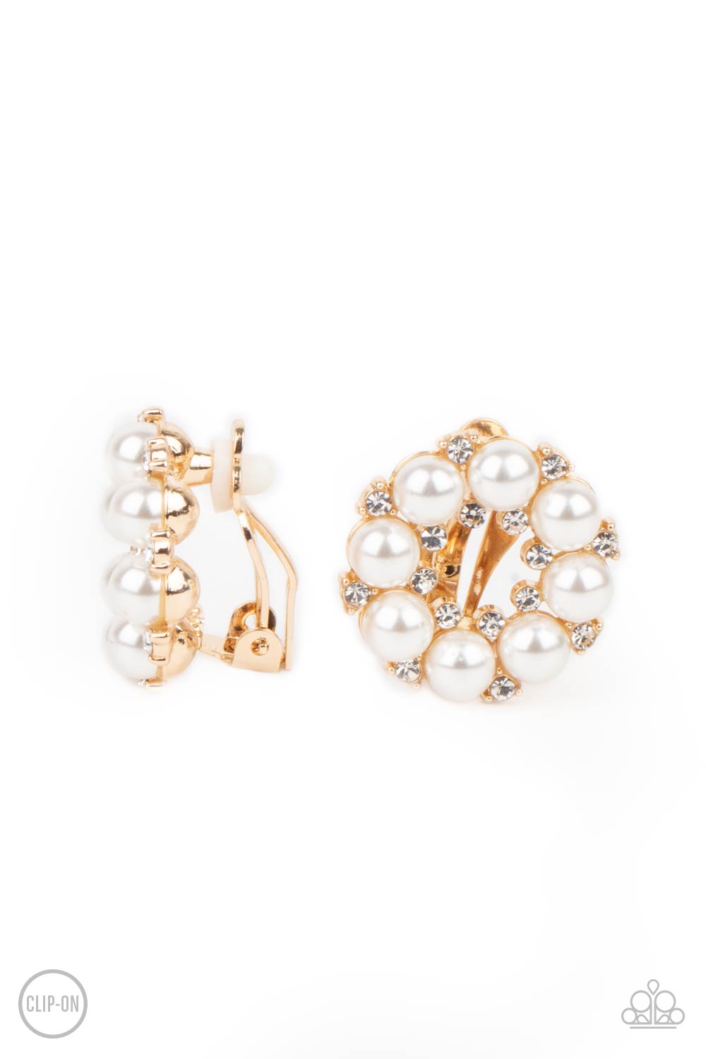 Roundabout Ritz Gold Earrings - Paparazzi Accessories- lightbox - CarasShop.com - Paparazzi Jewelry by Cara Jewels
