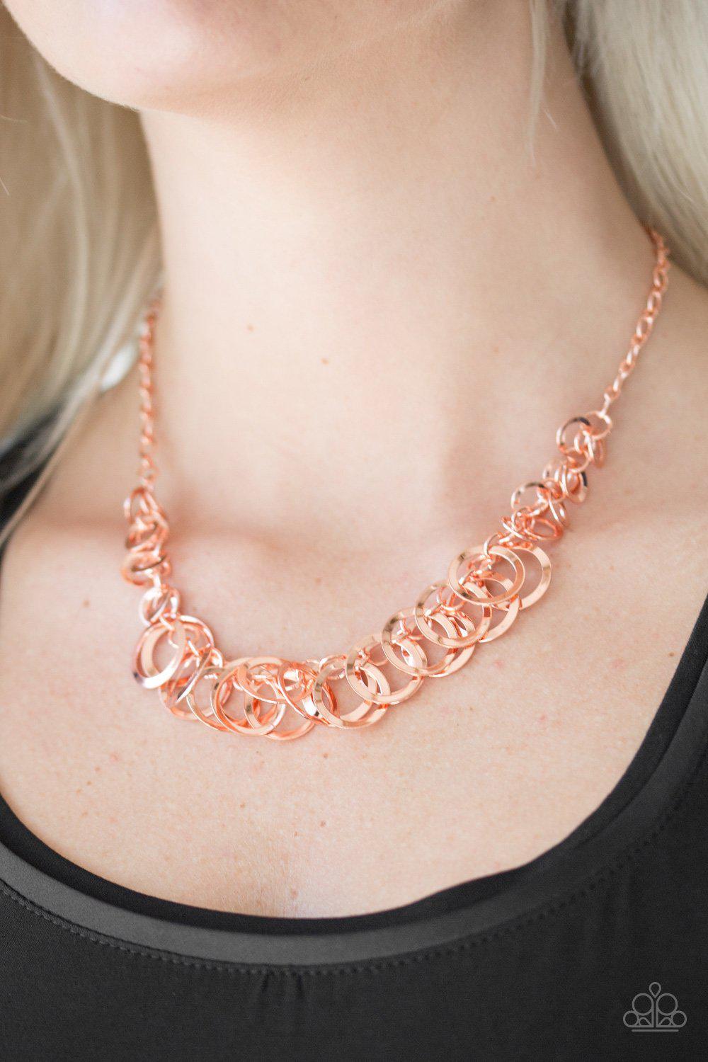 Royal Circus Shiny Copper Necklace - Paparazzi Accessories- lightbox - CarasShop.com - Paparazzi Jewelry by Cara Jewels