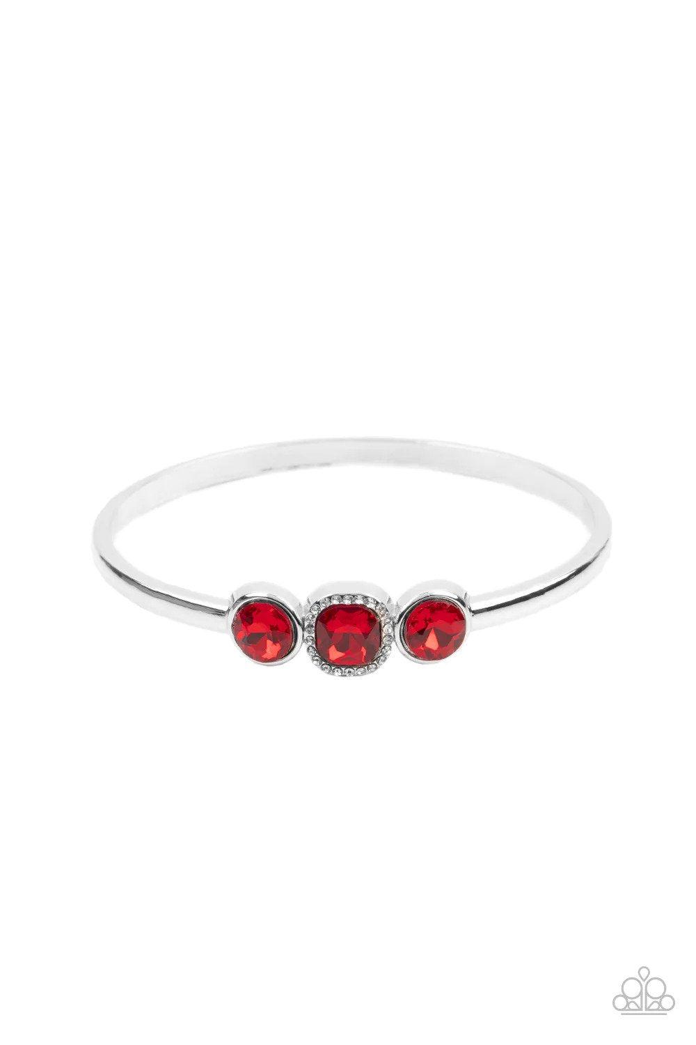 Royal Demands Red Bracelet - Paparazzi Accessories- lightbox - CarasShop.com - Paparazzi Jewelry by Cara Jewels