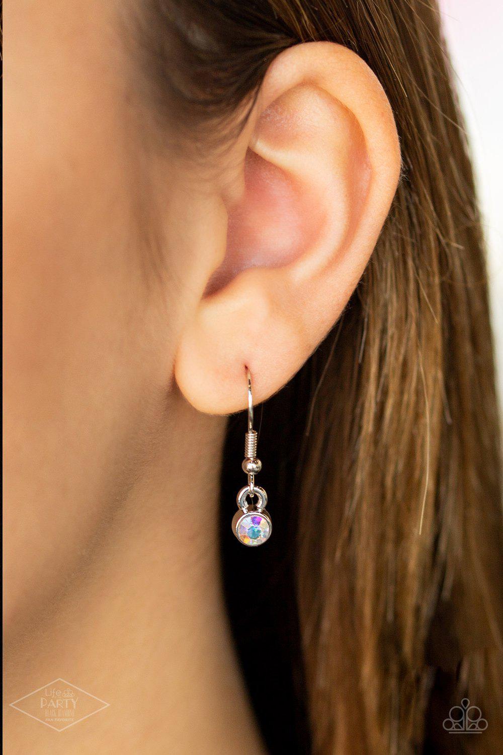 Royal Rendezvous Multi Iridescent Teardrop Rhinestone Necklace - Paparazzi Accessories - free matching earrings -CarasShop.com - Paparazzi Jewelry by Cara Jewels