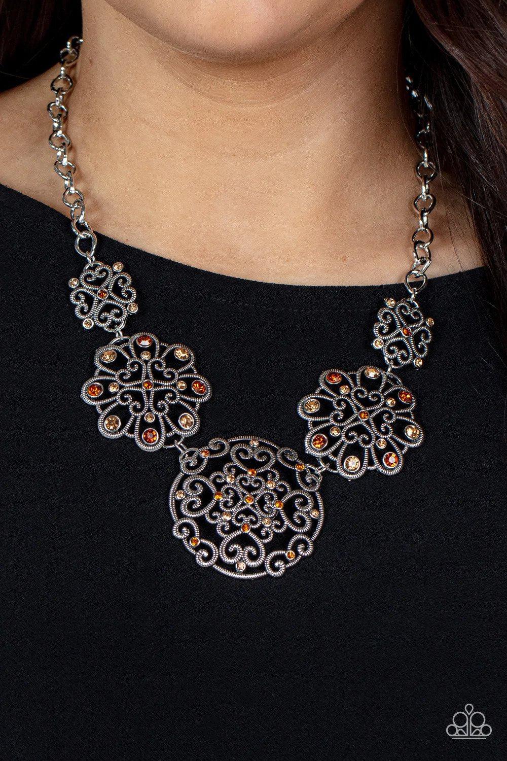 Royally Romantic Brown Necklace - Paparazzi Accessories- lightbox - CarasShop.com - Paparazzi Jewelry by Cara Jewels