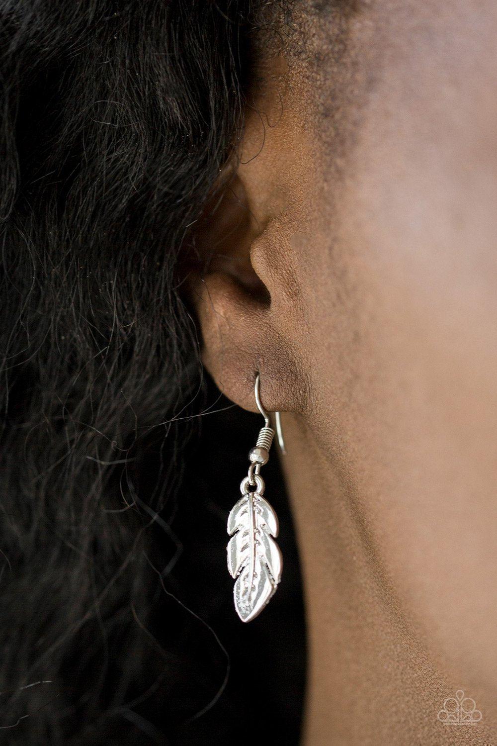 Rule The Roost Black Feather Necklace - Paparazzi Accessories- on model - CarasShop.com - Paparazzi Jewelry by Cara Jewels