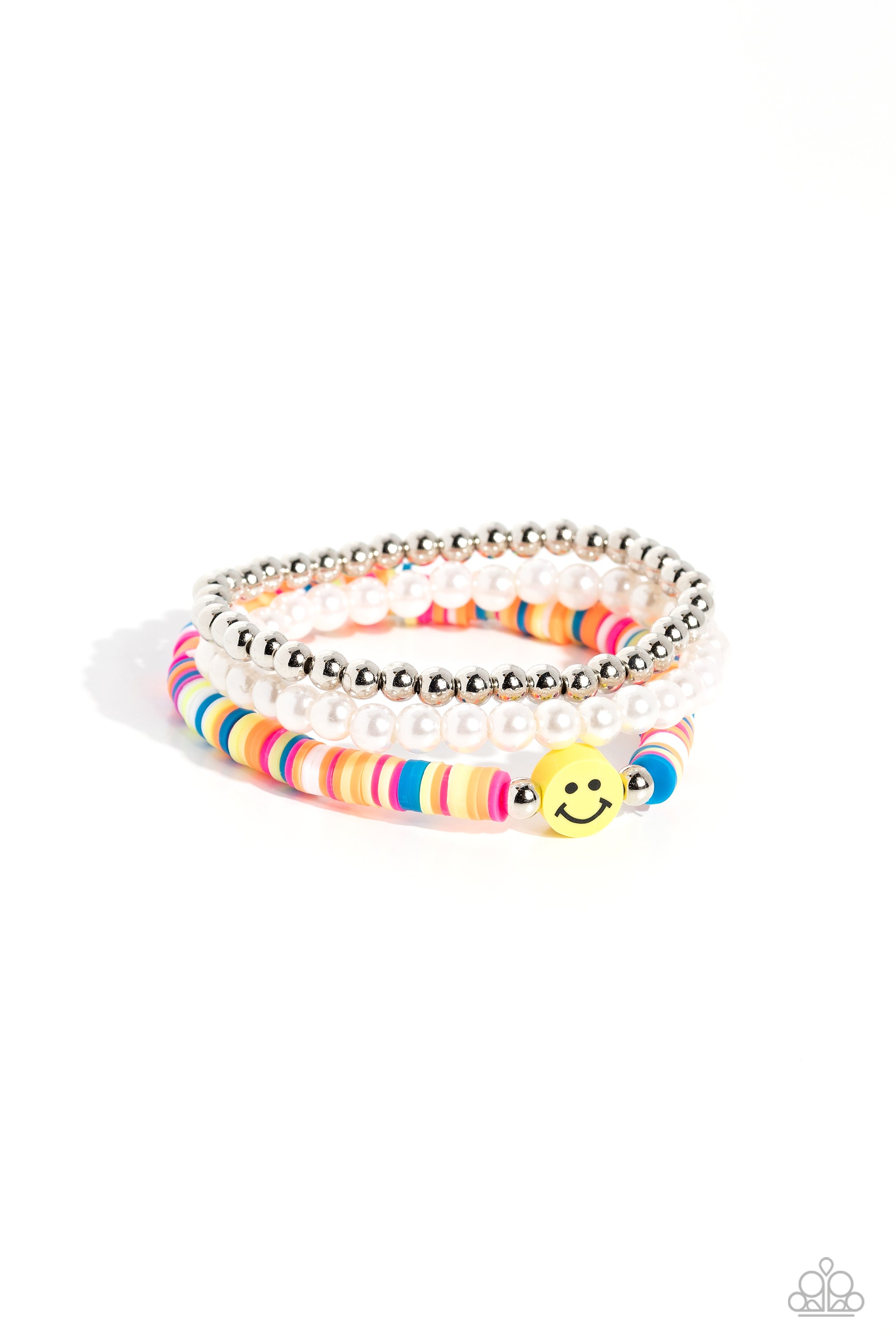 Run a SMILE Multi Happy Face Bracelet - Paparazzi Accessories- lightbox - CarasShop.com - Paparazzi Jewelry by Cara Jewels