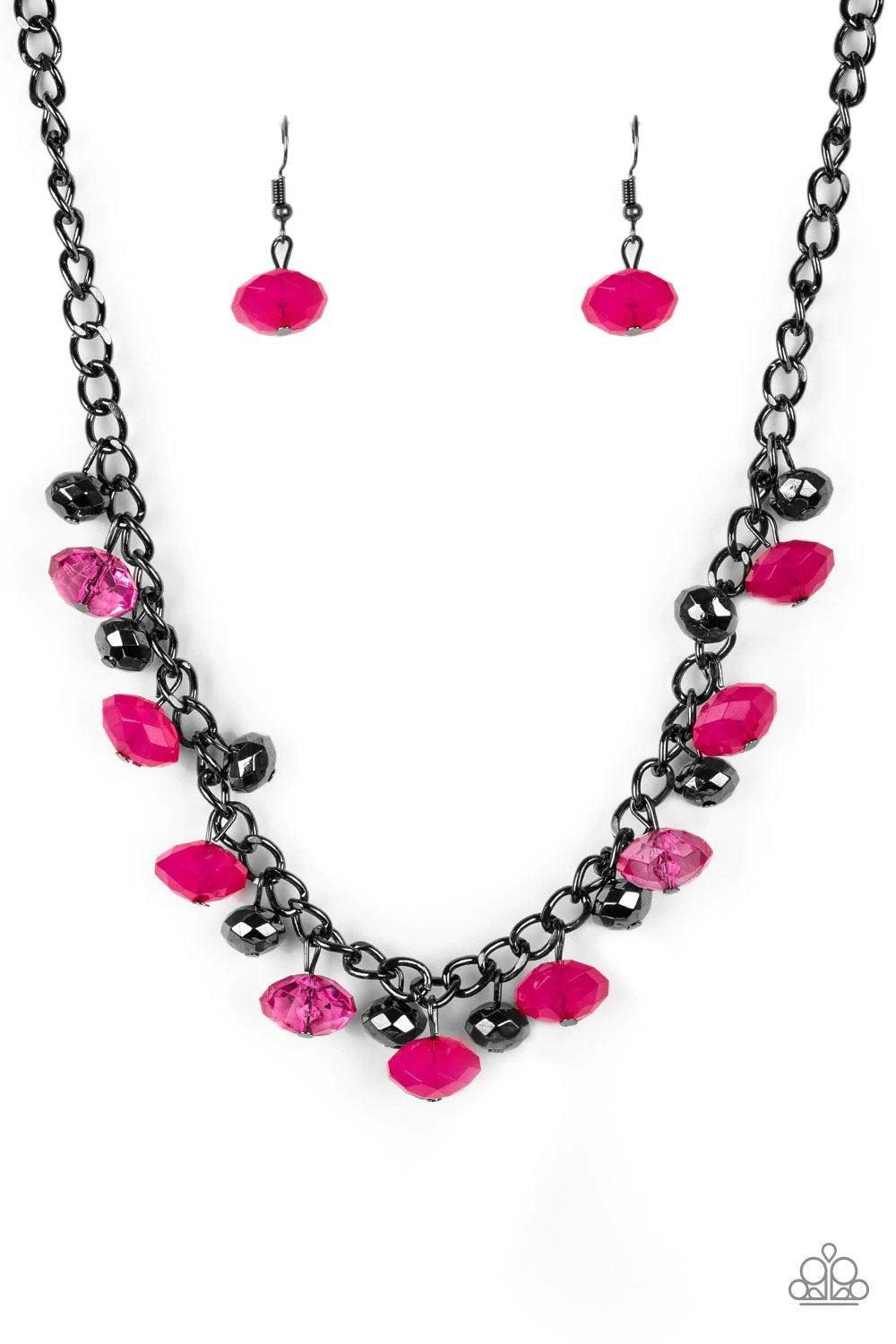 Runway Rebel Pink Necklace - Paparazzi Accessories- lightbox - CarasShop.com - Paparazzi Jewelry by Cara Jewels