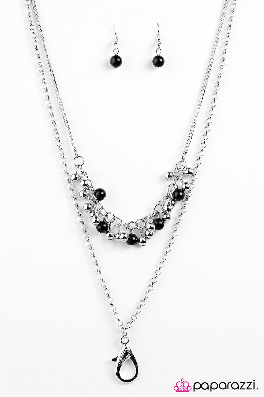 Runway Sparkle Black Necklace - Paparazzi Accessories- lightbox - CarasShop.com - Paparazzi Jewelry by Cara Jewels
