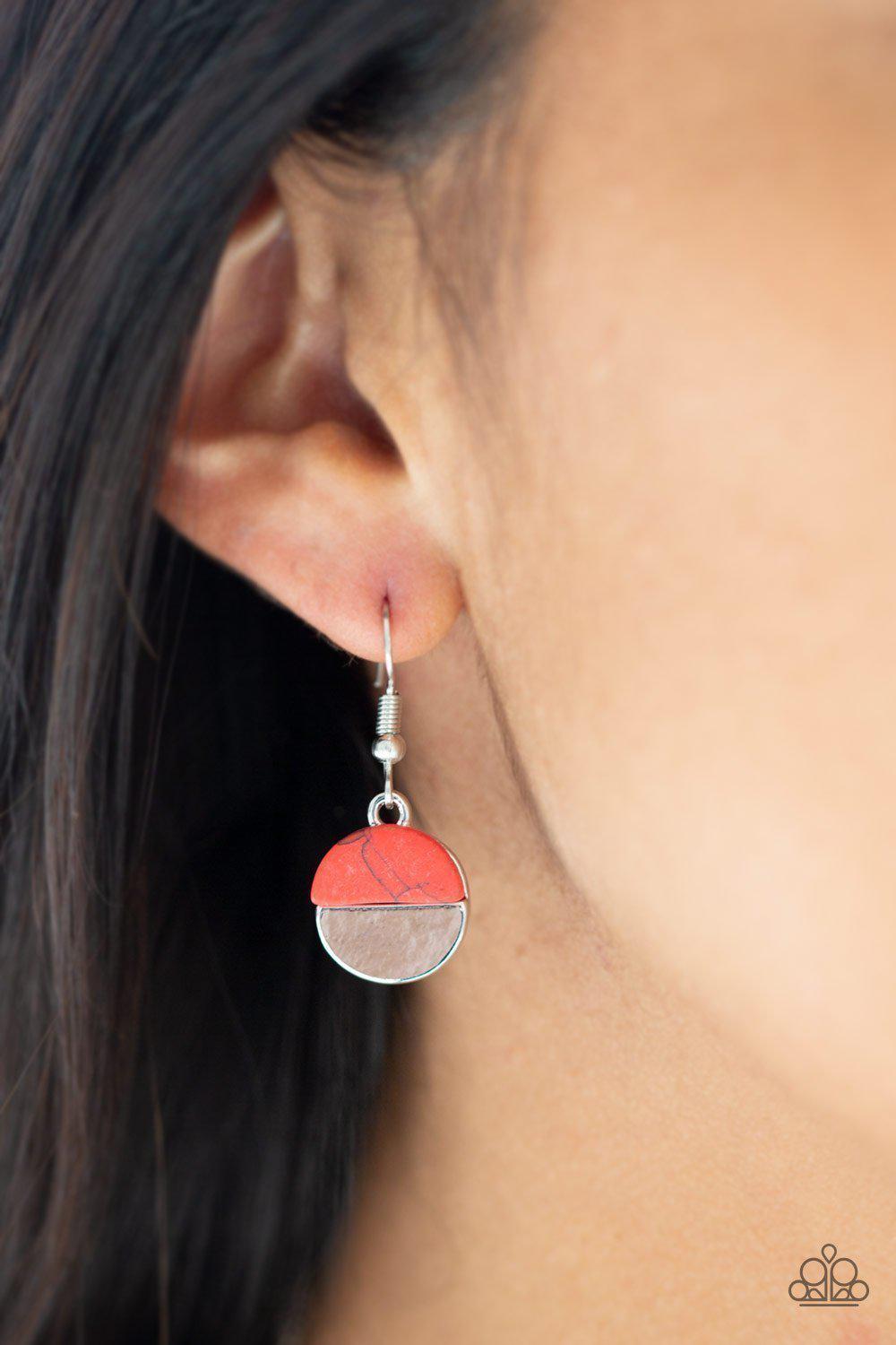 Rural Reconstruction Red Necklace - Paparazzi Accessories- on model - CarasShop.com - Paparazzi Jewelry by Cara Jewels