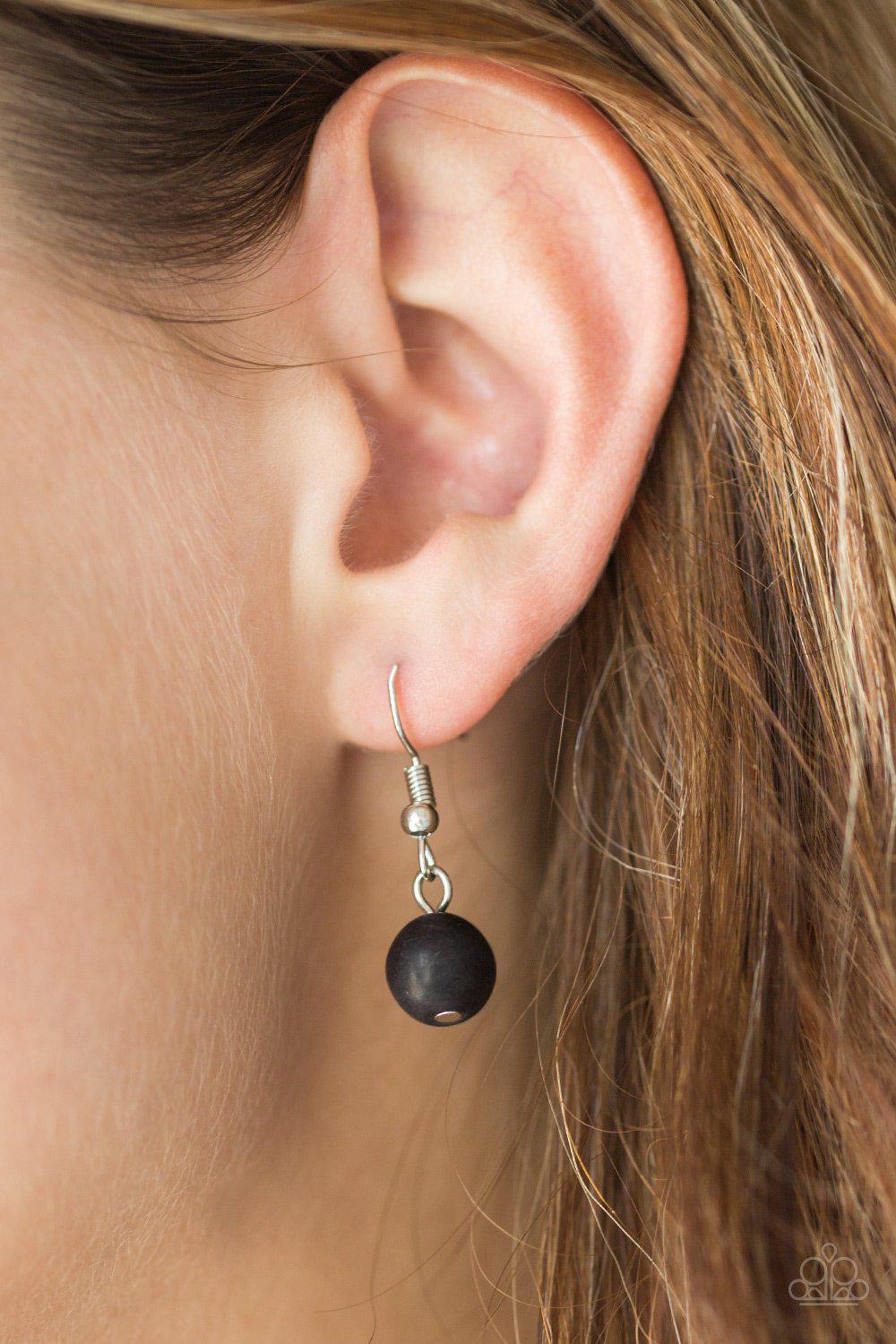 Rural Rustler Black Stone Necklace - Paparazzi Accessories - free matching earrings -CarasShop.com - Paparazzi Jewelry by Cara Jewels