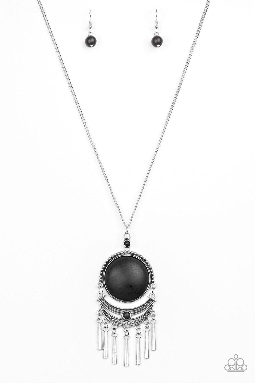 Rural Rustler Black Stone Necklace - Paparazzi Accessories- lightbox - CarasShop.com - Paparazzi Jewelry by Cara Jewels