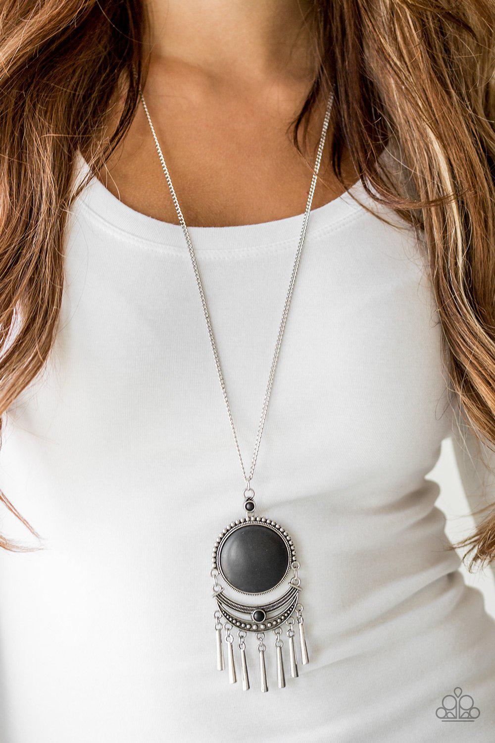 Rural Rustler Black Stone Necklace - Paparazzi Accessories- lightbox - CarasShop.com - Paparazzi Jewelry by Cara Jewels