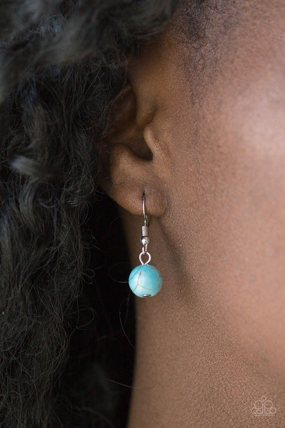 Rural Rustler Multi Turquoise Blue and White Stone Necklace - Paparazzi Accessories - free matching earrings -CarasShop.com - Paparazzi Jewelry by Cara Jewels