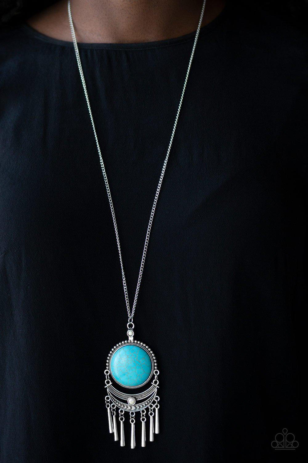 Rural Rustler Multi Turquoise Blue and White Stone Necklace - Paparazzi Accessories- lightbox - CarasShop.com - Paparazzi Jewelry by Cara Jewels
