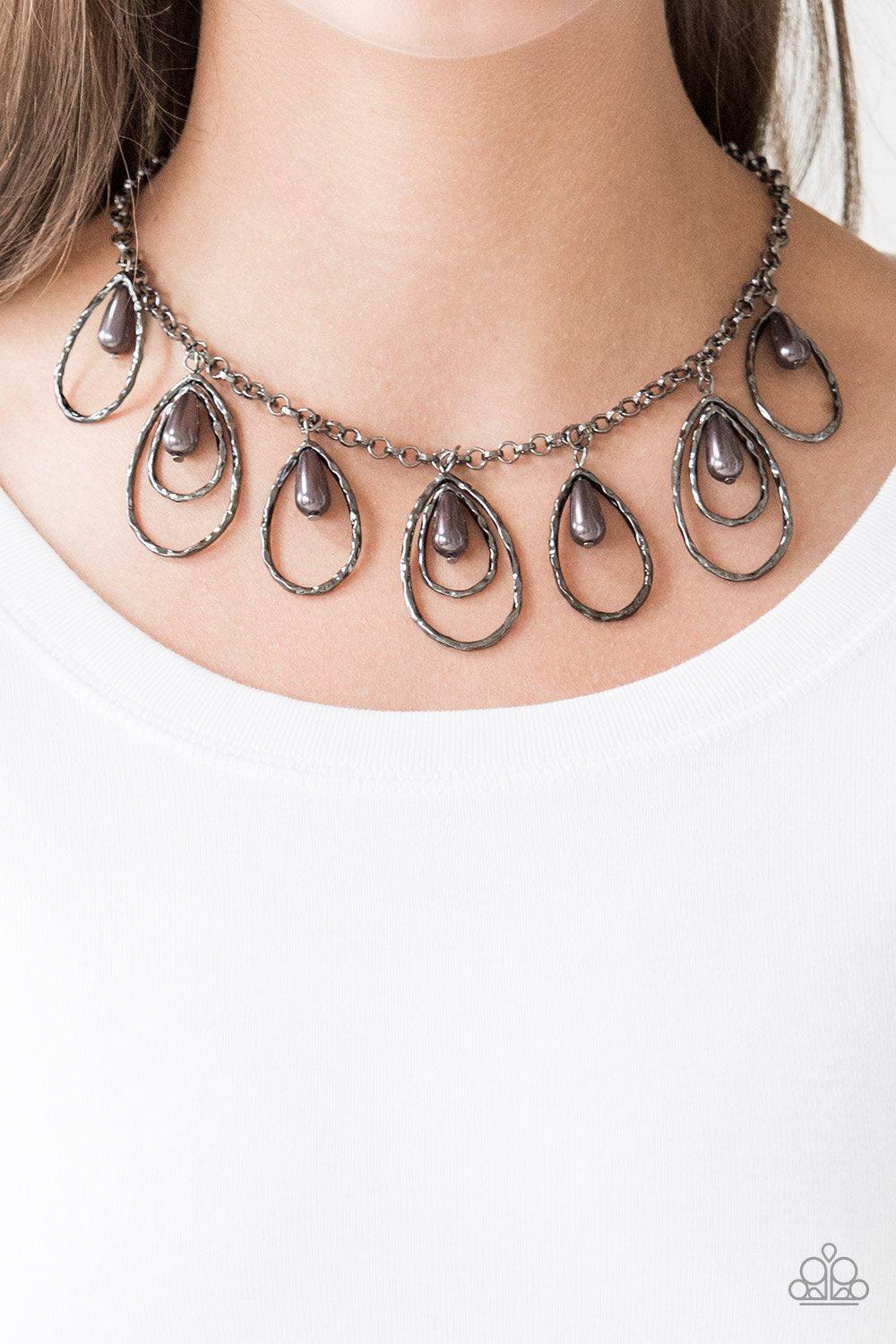 Rustic Ritz Black Gunmetal Necklace - Paparazzi Accessories- lightbox - CarasShop.com - Paparazzi Jewelry by Cara Jewels