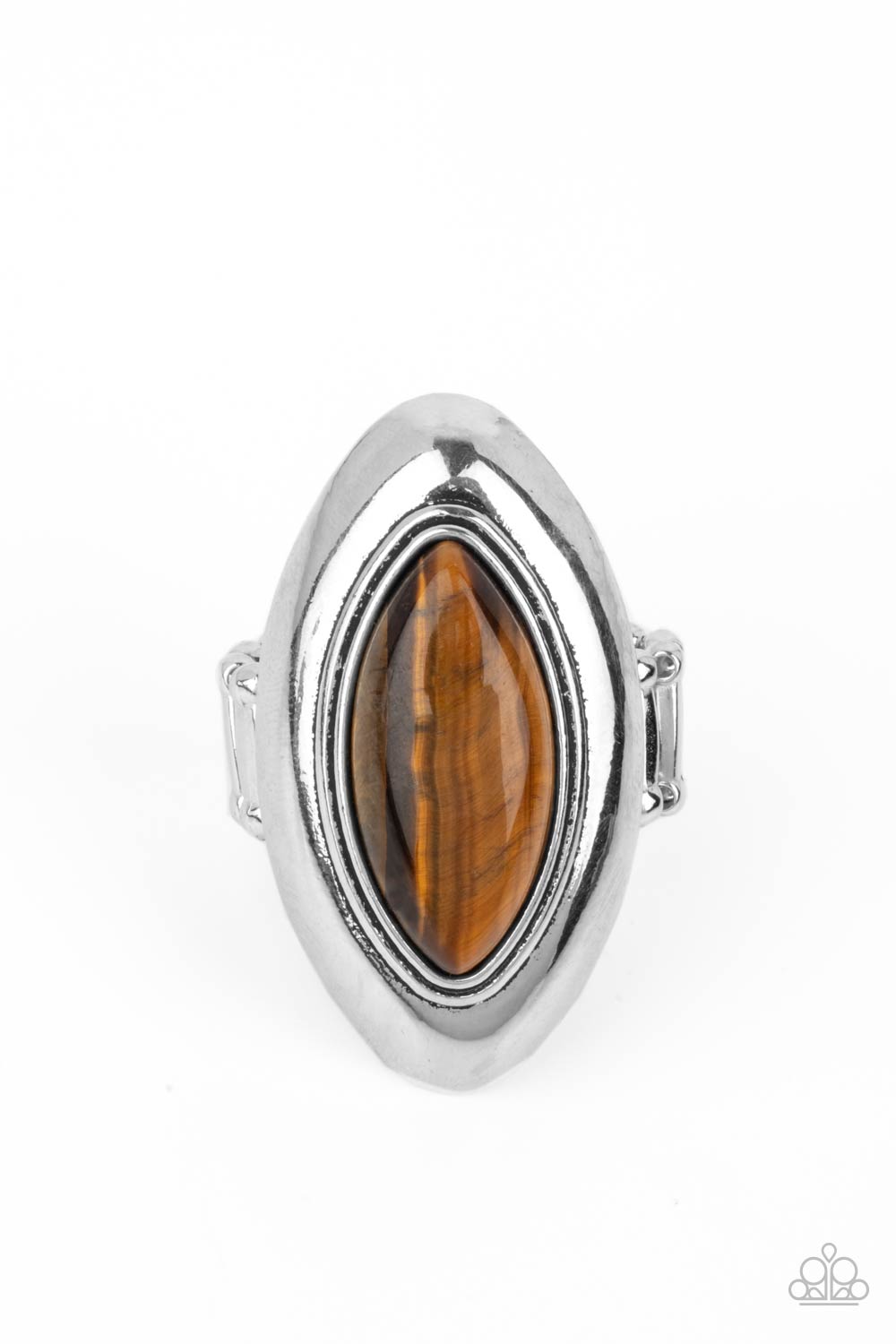 Sahara Seer Brown Tiger's Eye Stone Ring - Paparazzi Accessories- lightbox - CarasShop.com - Paparazzi Jewelry by Cara Jewels