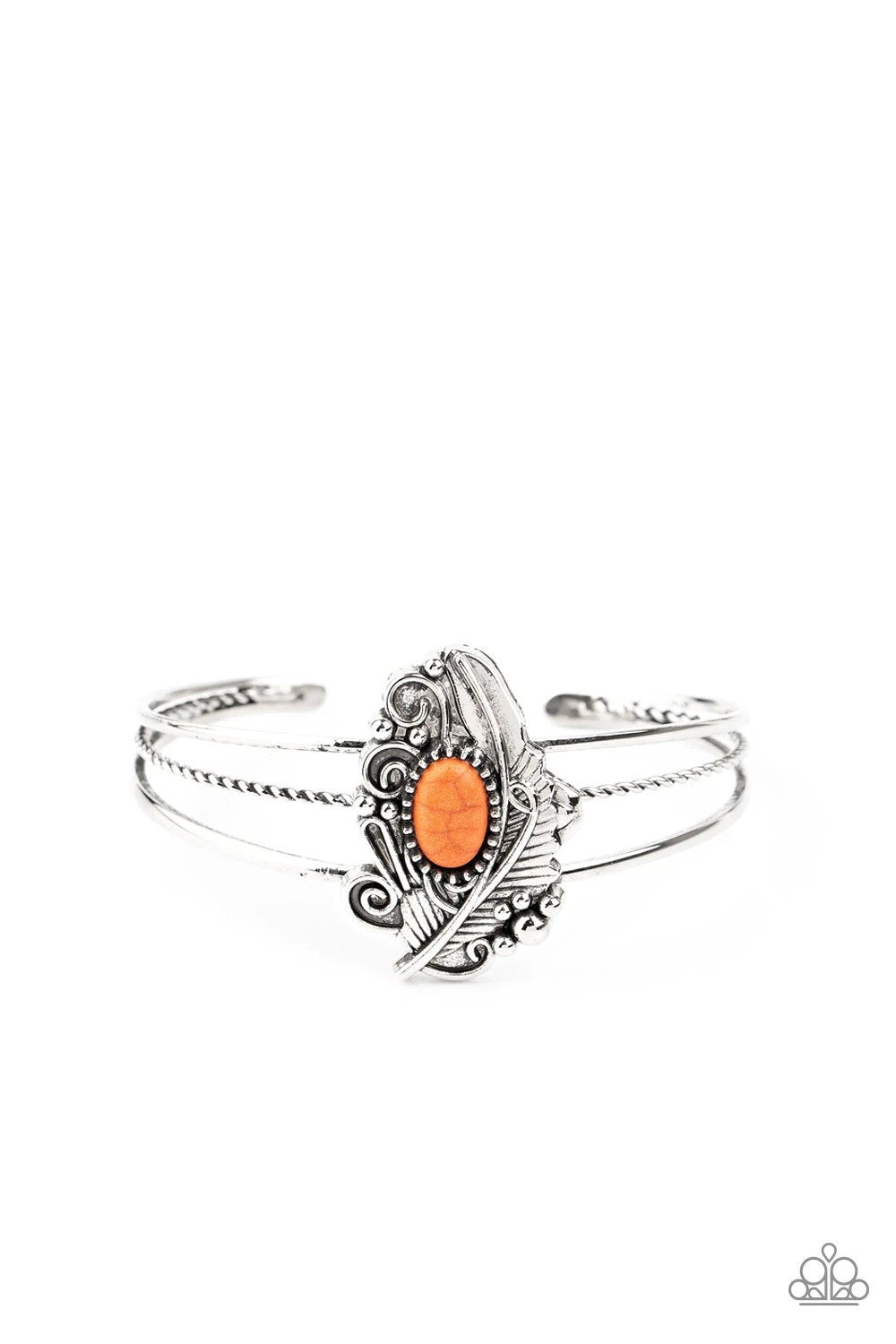 Sahara Solstice Orange Bracelet - Paparazzi Accessories- lightbox - CarasShop.com - Paparazzi Jewelry by Cara Jewels