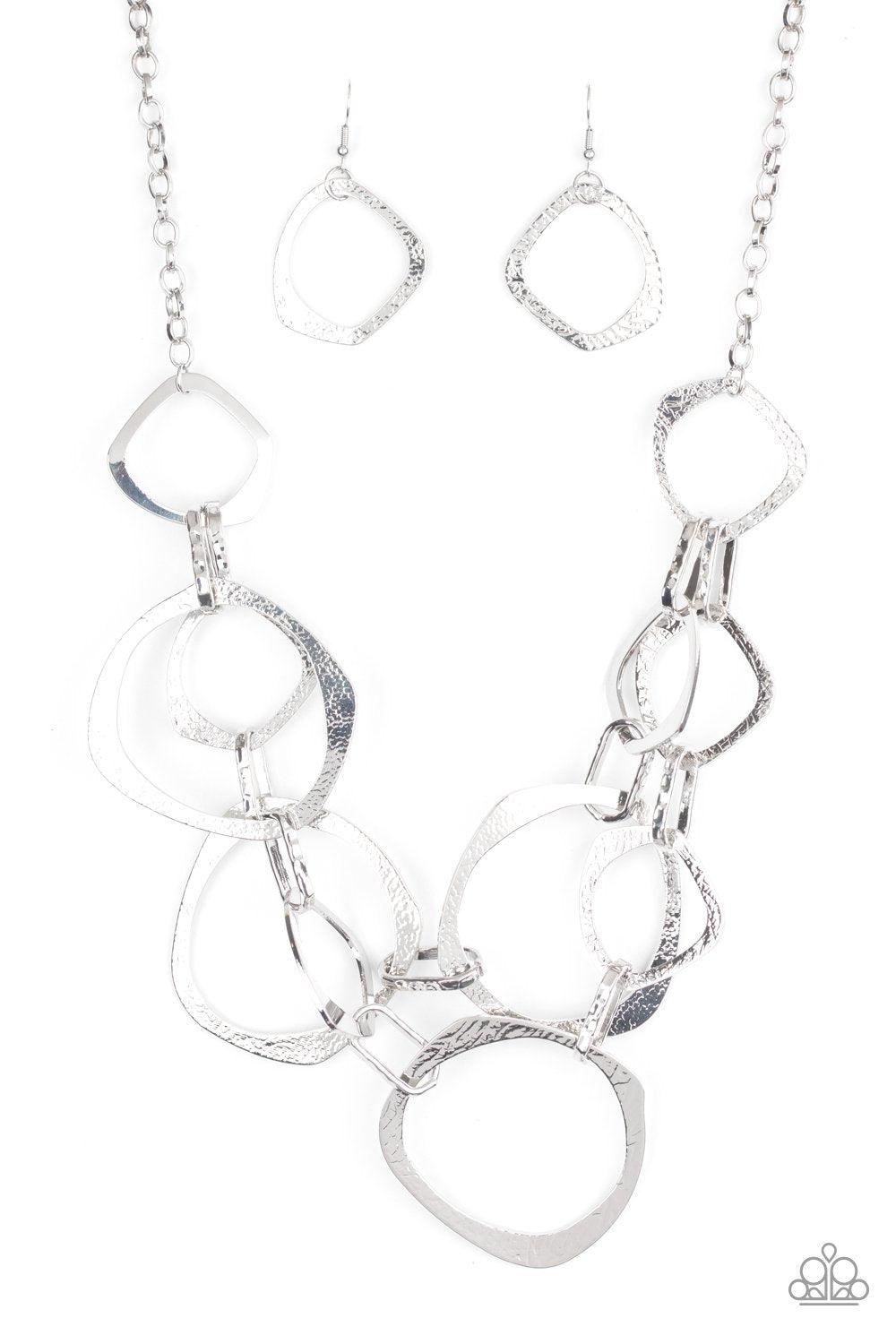 Salvage Yard Silver Necklace - Paparazzi Accessories- lightbox - CarasShop.com - Paparazzi Jewelry by Cara Jewels