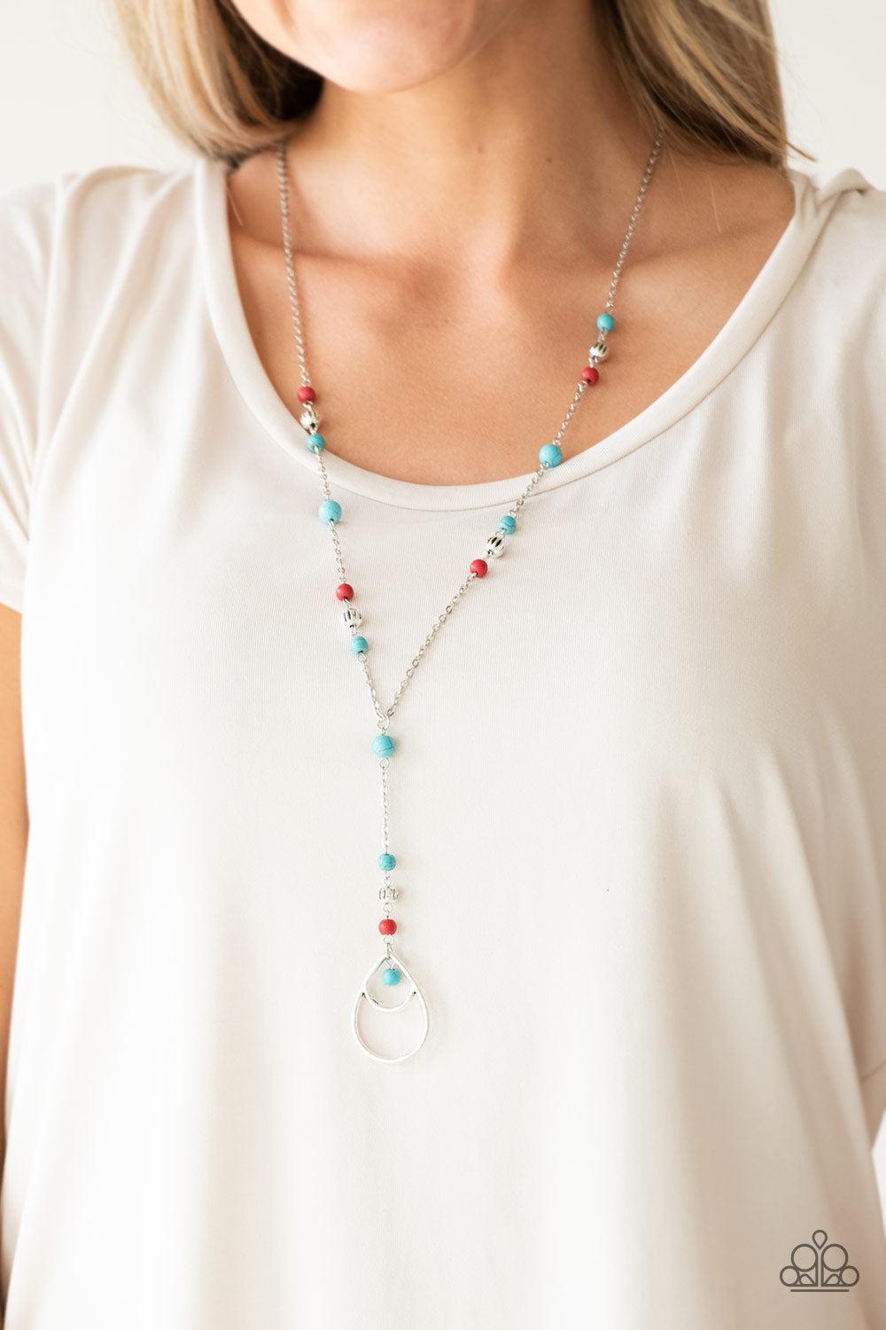Sandstone Savannahs Multi Necklace - Paparazzi Accessories- on model - CarasShop.com - Paparazzi Jewelry by Cara Jewels