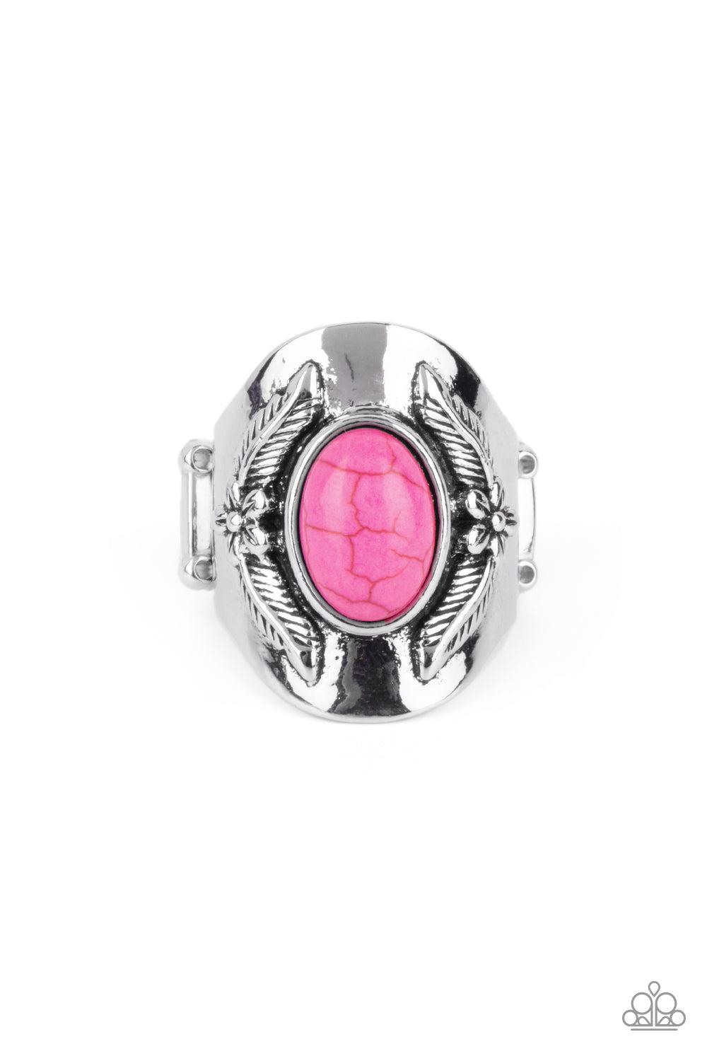 Santa Fe Sanctuary Pink Ring - Paparazzi Accessories- lightbox - CarasShop.com - Paparazzi Jewelry by Cara Jewels