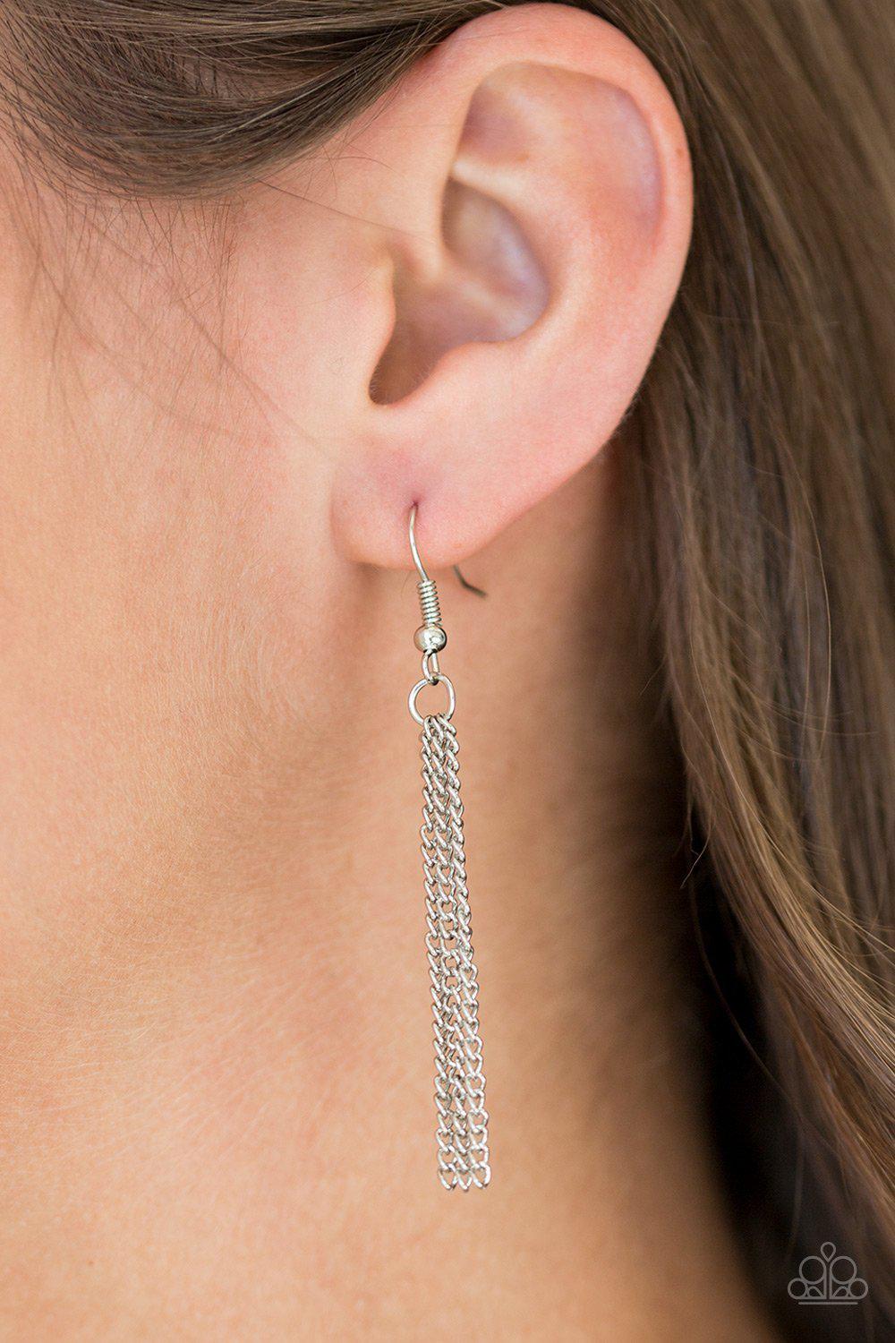 Santa Fe Simplicity Green Stone Pendant Necklace - Paparazzi Accessories - free matching earrings -CarasShop.com - Paparazzi Jewelry by Cara Jewels