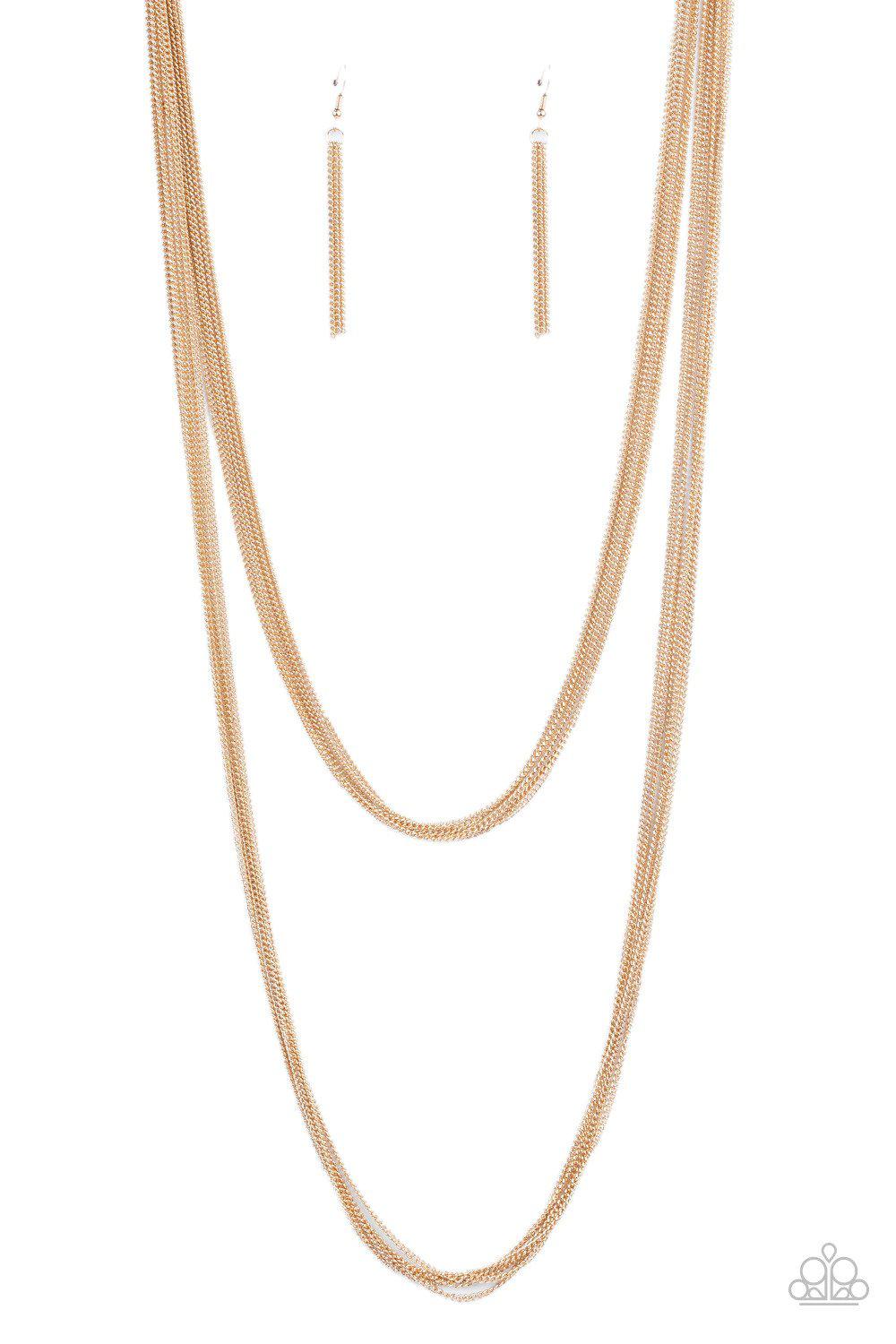 Save Your TIERS Gold Necklace - Paparazzi Accessories- lightbox - CarasShop.com - Paparazzi Jewelry by Cara Jewels
