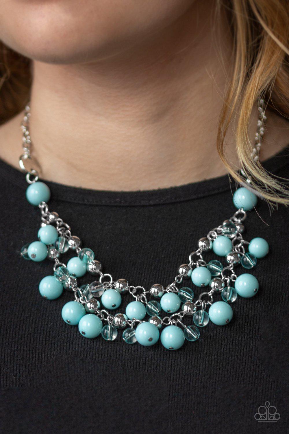 Seaside Soiree Blue Necklace - Paparazzi Accessories- lightbox - CarasShop.com - Paparazzi Jewelry by Cara Jewels