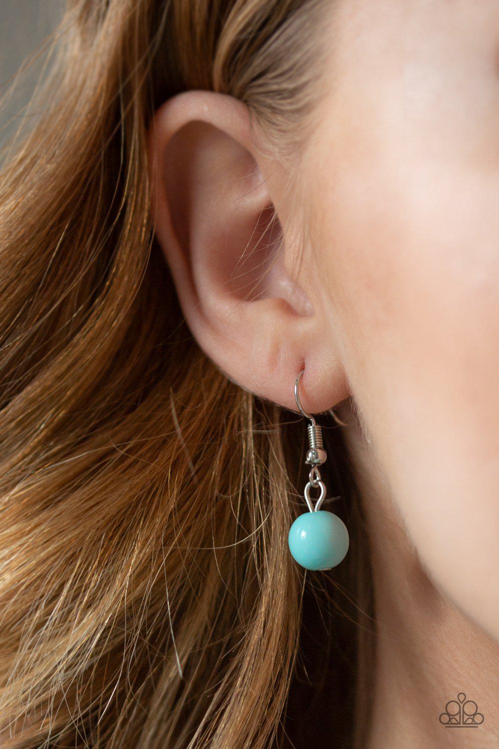 Seaside Soiree Blue Necklace - Paparazzi Accessories- on model - CarasShop.com - Paparazzi Jewelry by Cara Jewels