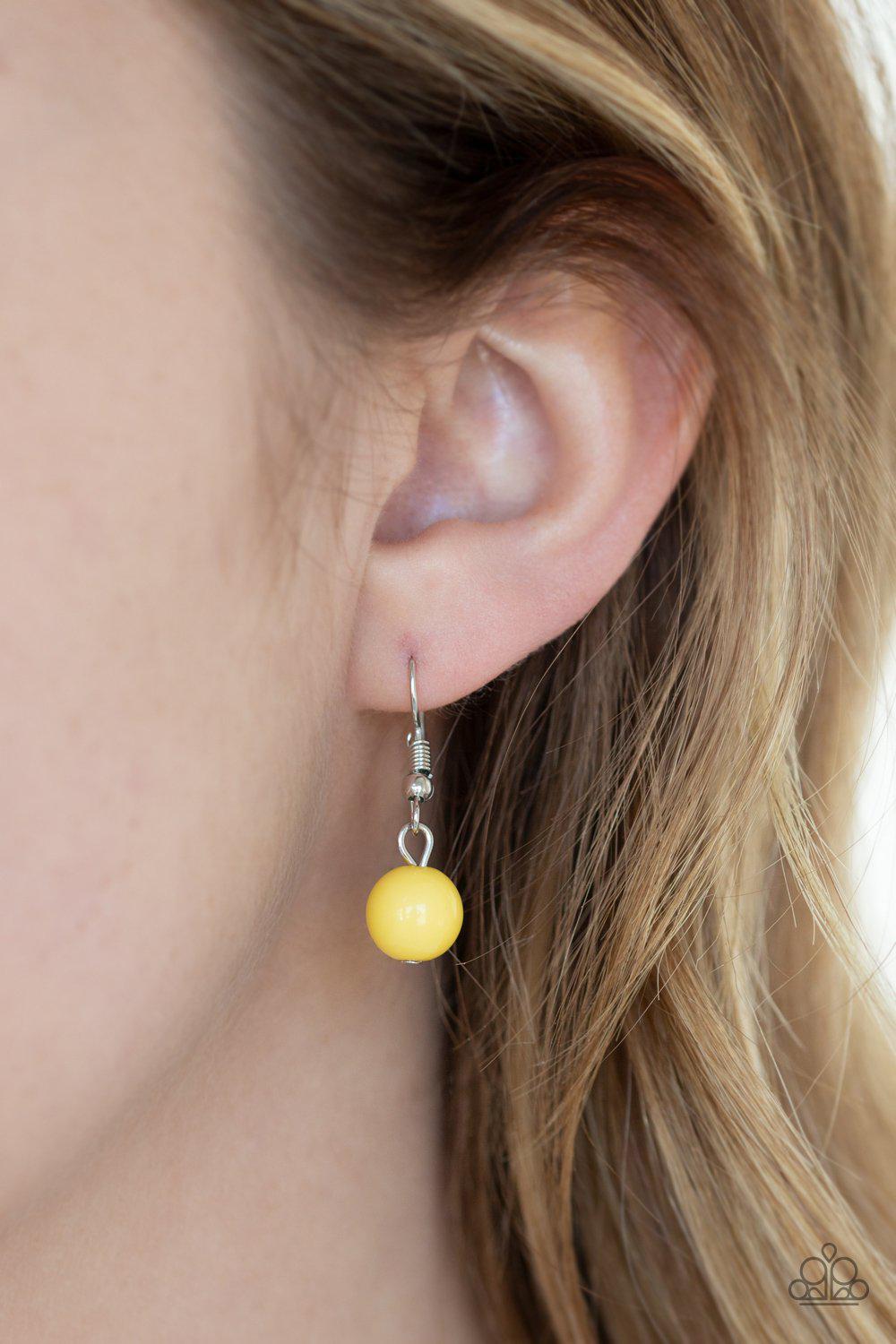 Seaside Soiree Multi Yellow and Grey Necklace - Paparazzi Accessories - free matching earrings -CarasShop.com - Paparazzi Jewelry by Cara Jewels