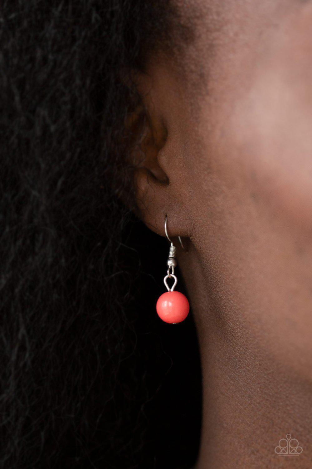 Seaside Soiree Orange Necklace - Paparazzi Accessories - free matching earrings -CarasShop.com - Paparazzi Jewelry by Cara Jewels