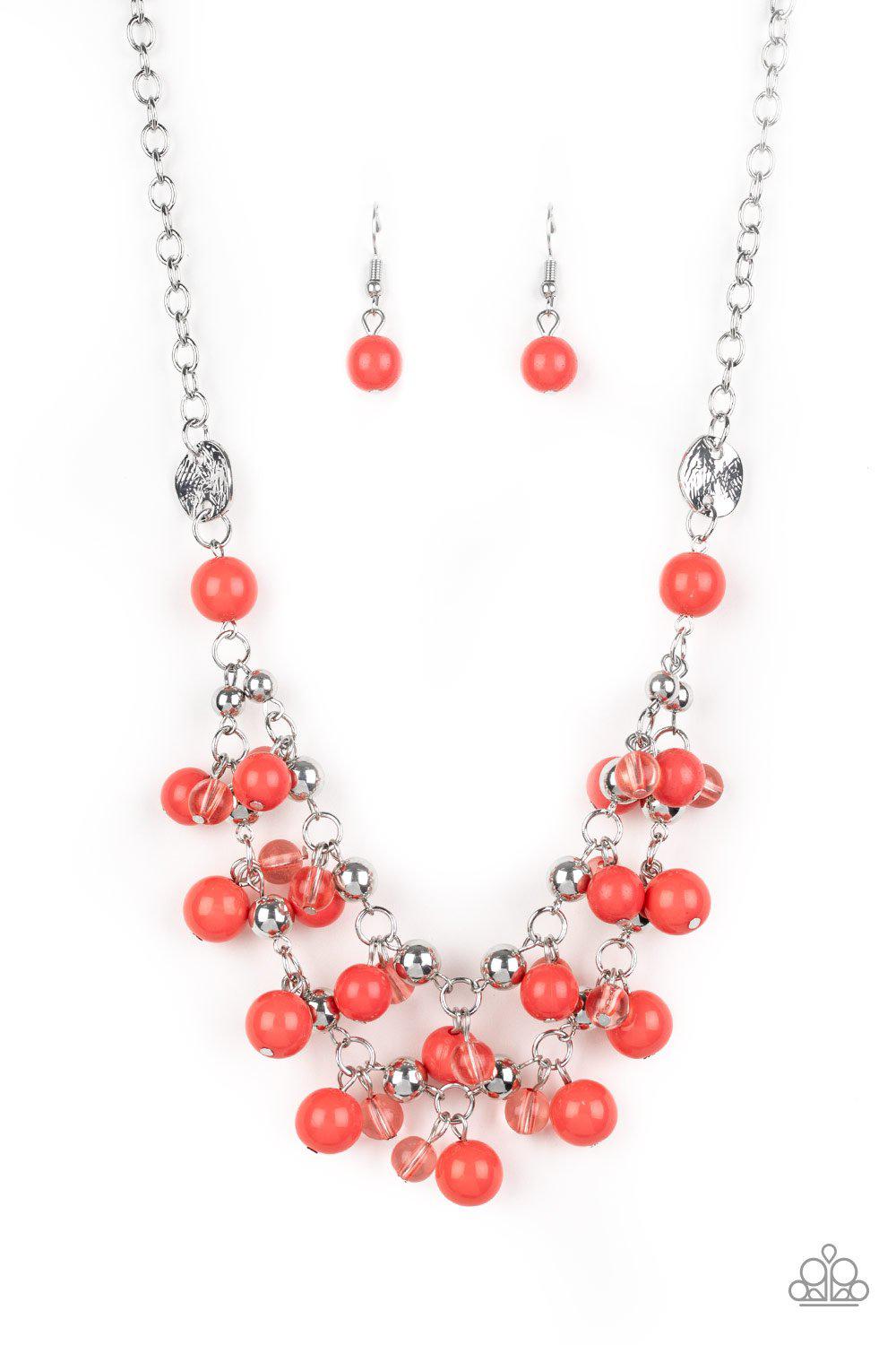 Seaside Soiree Orange Necklace - Paparazzi Accessories- lightbox - CarasShop.com - Paparazzi Jewelry by Cara Jewels