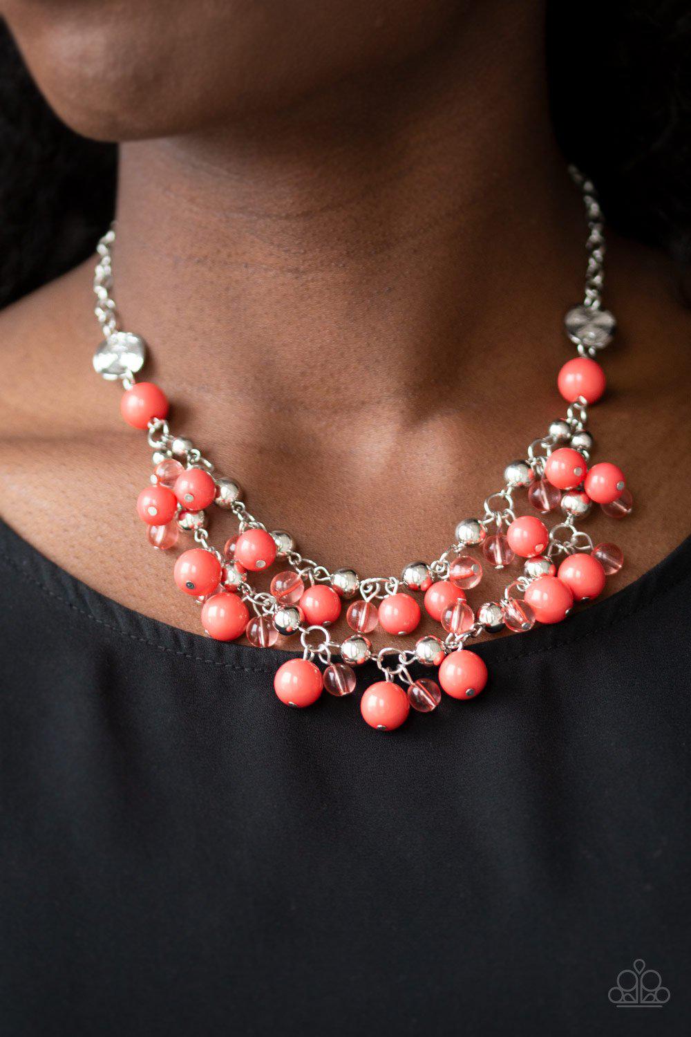 Seaside Soiree Orange Necklace - Paparazzi Accessories- lightbox - CarasShop.com - Paparazzi Jewelry by Cara Jewels