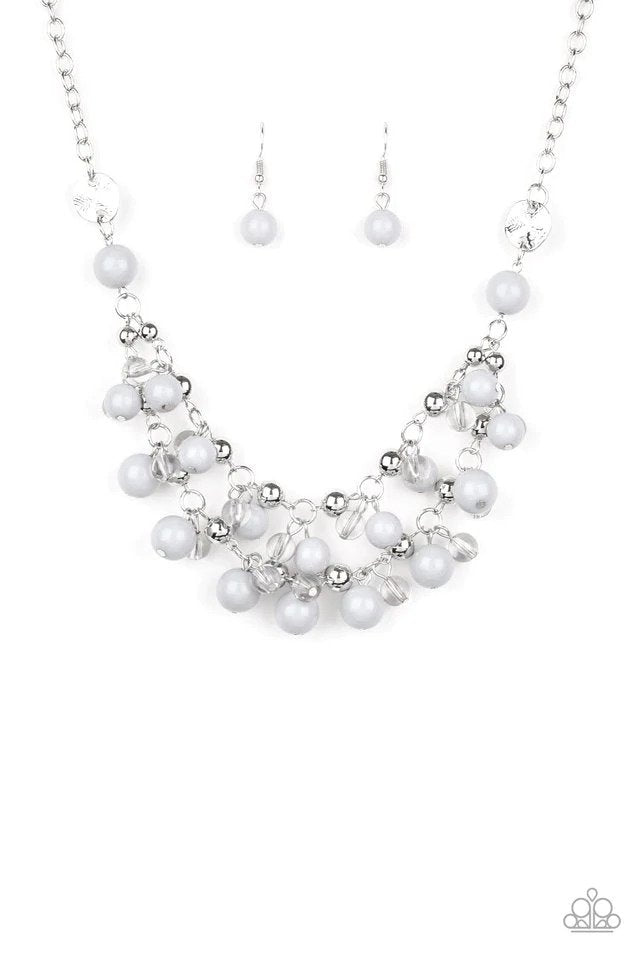 Seaside Soiree Silver Necklace - Paparazzi Accessories- lightbox - CarasShop.com - Paparazzi Jewelry by Cara Jewels