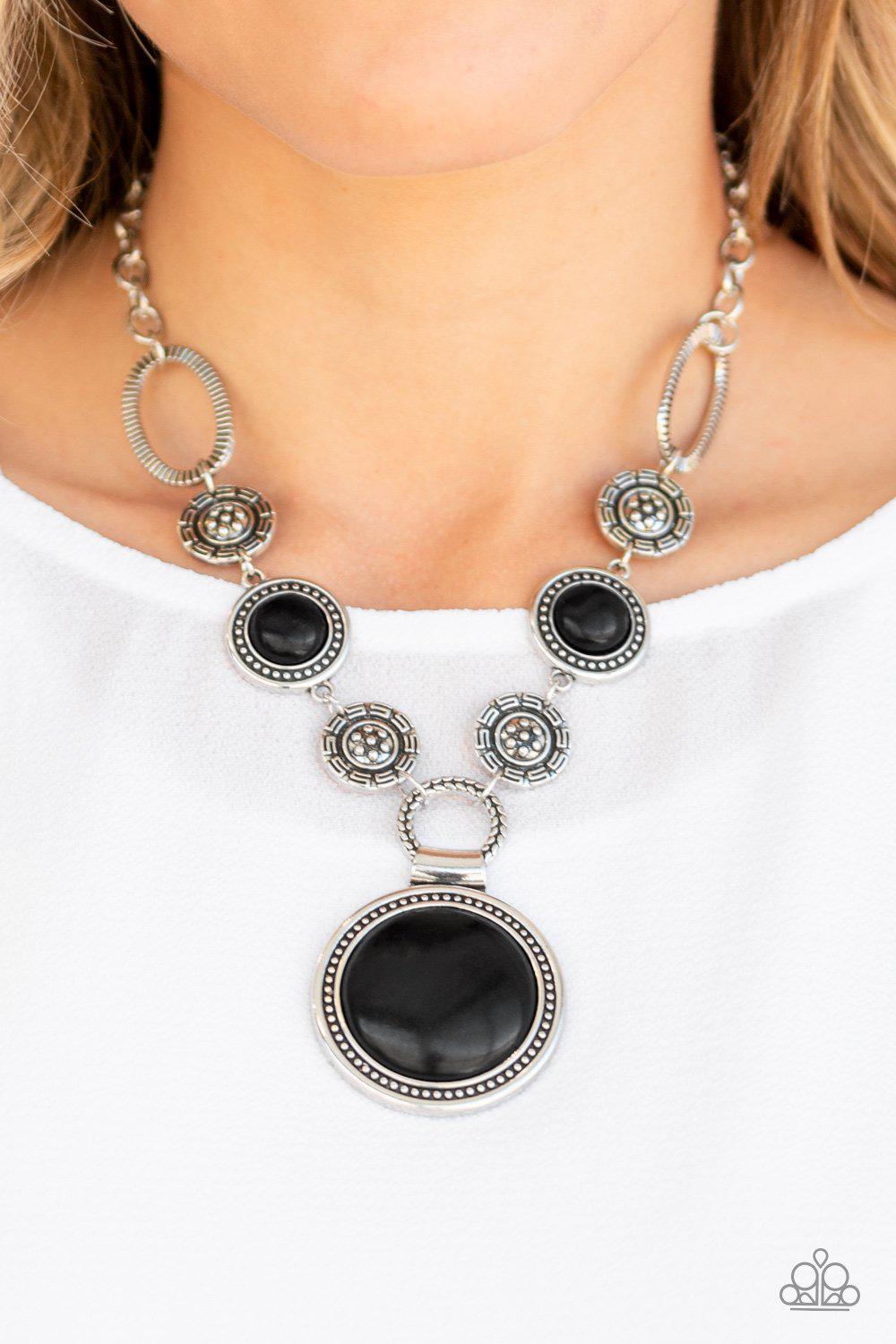 Sedona Drama Black Stone Necklace - Paparazzi Accessories- lightbox - CarasShop.com - Paparazzi Jewelry by Cara Jewels