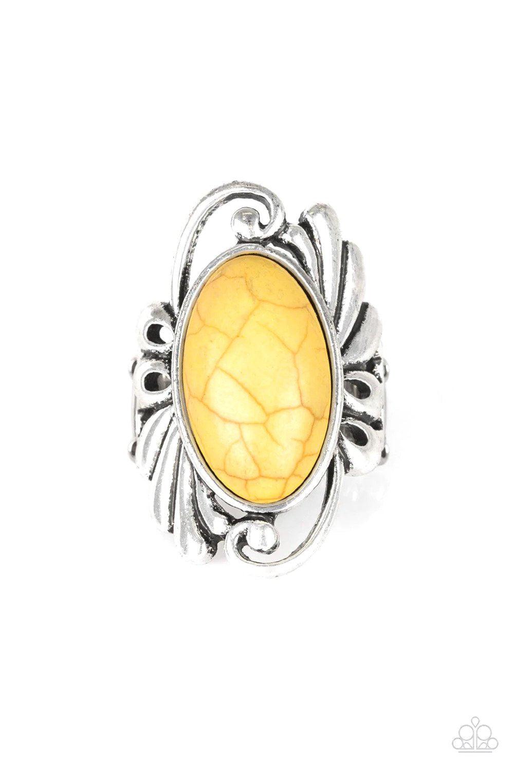 Sedona Sunset Yellow Stone Ring - Paparazzi Accessories- lightbox - CarasShop.com - Paparazzi Jewelry by Cara Jewels