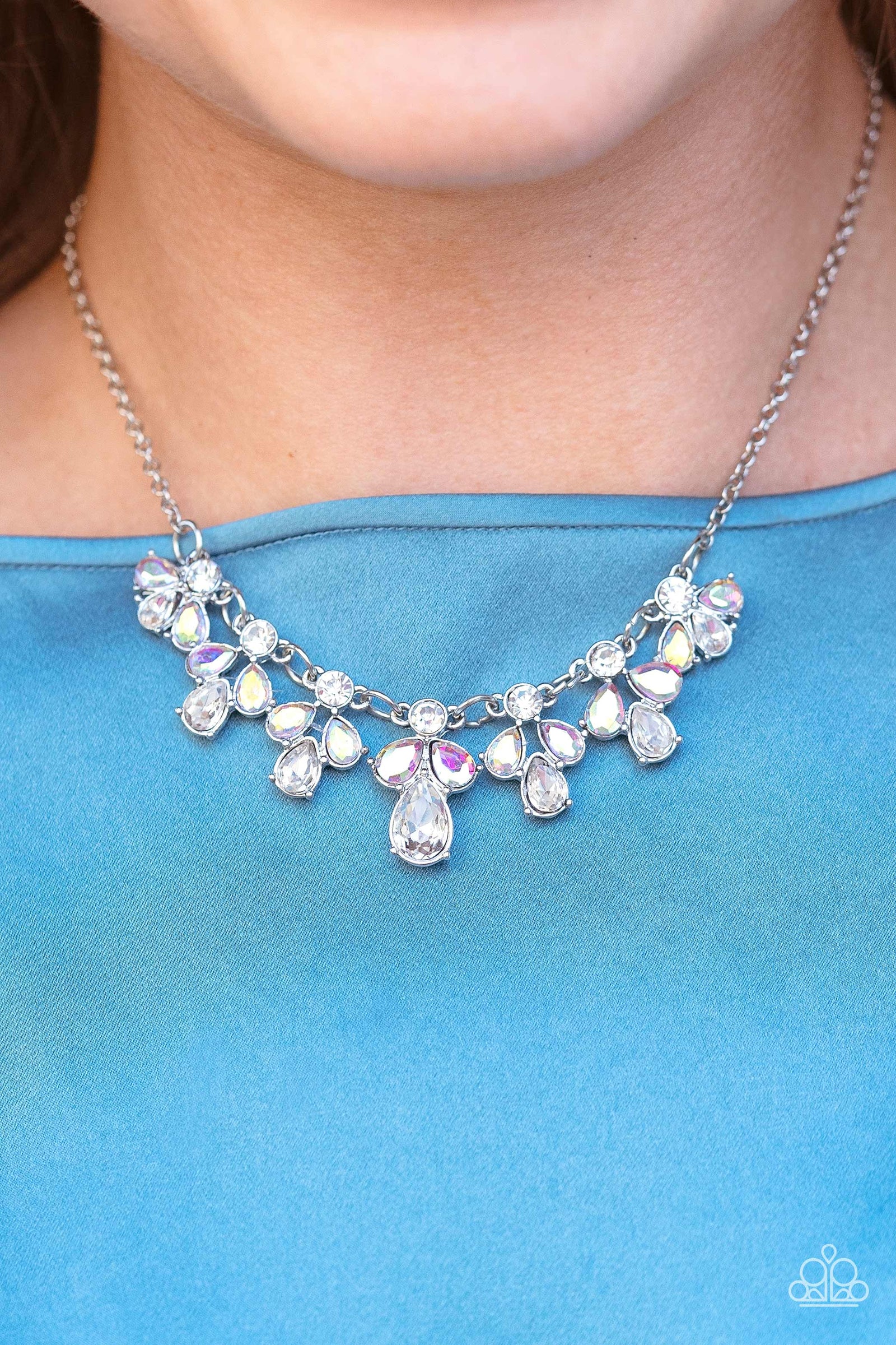 See in a New STARLIGHT Multi Iridescent Rhinestone Necklace - Paparazzi Accessories- lightbox - CarasShop.com - Paparazzi Jewelry by Cara Jewels