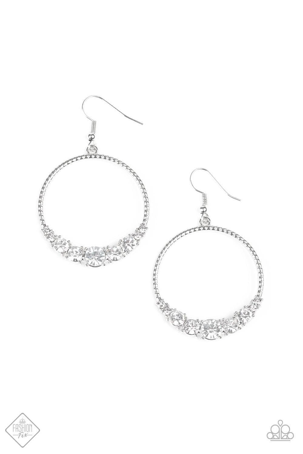 Self-Made Millionaire White Earrings - Paparazzi Accessories- lightbox - CarasShop.com - Paparazzi Jewelry by Cara Jewels