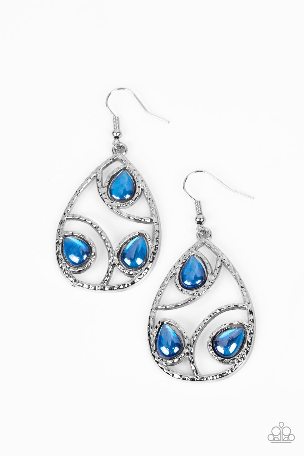 Send the BRIGHT Message Blue Earrings - Paparazzi Accessories- lightbox - CarasShop.com - Paparazzi Jewelry by Cara Jewels
