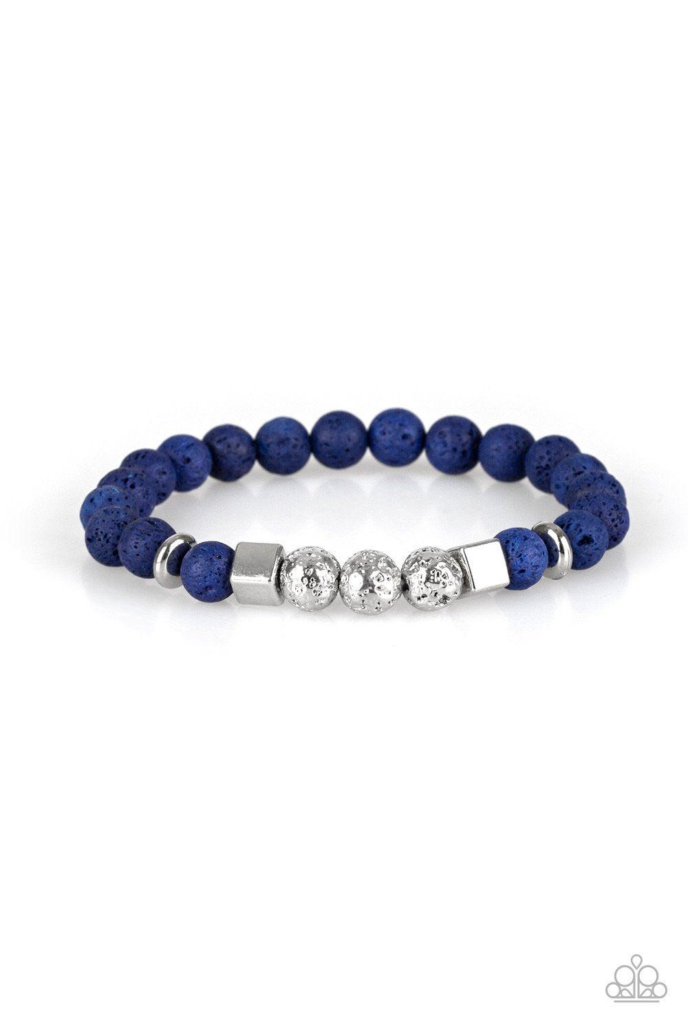 SENSEI and Sensibility Blue and Silver Bracelet - Paparazzi Accessories- on model - CarasShop.com - Paparazzi Jewelry by Cara Jewels