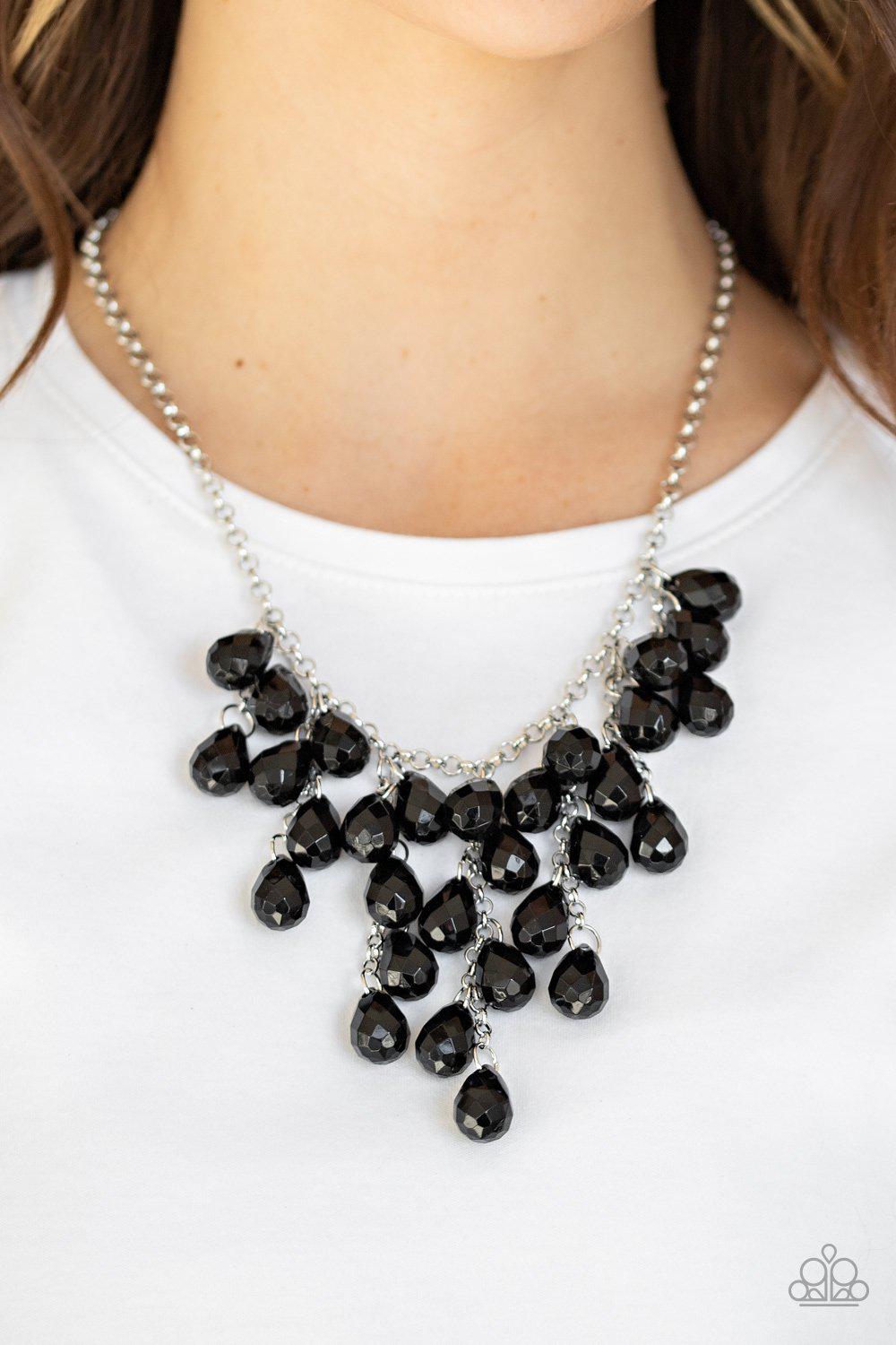 Serenely Scattered Black Necklace - Paparazzi Accessories- lightbox - CarasShop.com - Paparazzi Jewelry by Cara Jewels