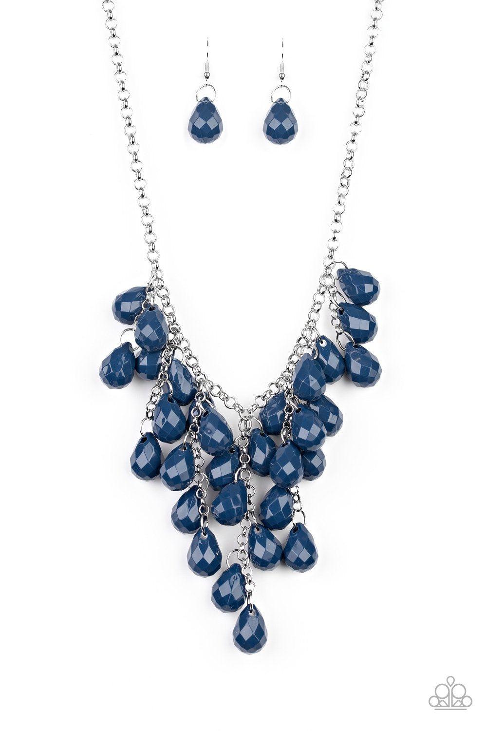 Serenely Scattered Blue Necklace - Paparazzi Accessories- lightbox - CarasShop.com - Paparazzi Jewelry by Cara Jewels