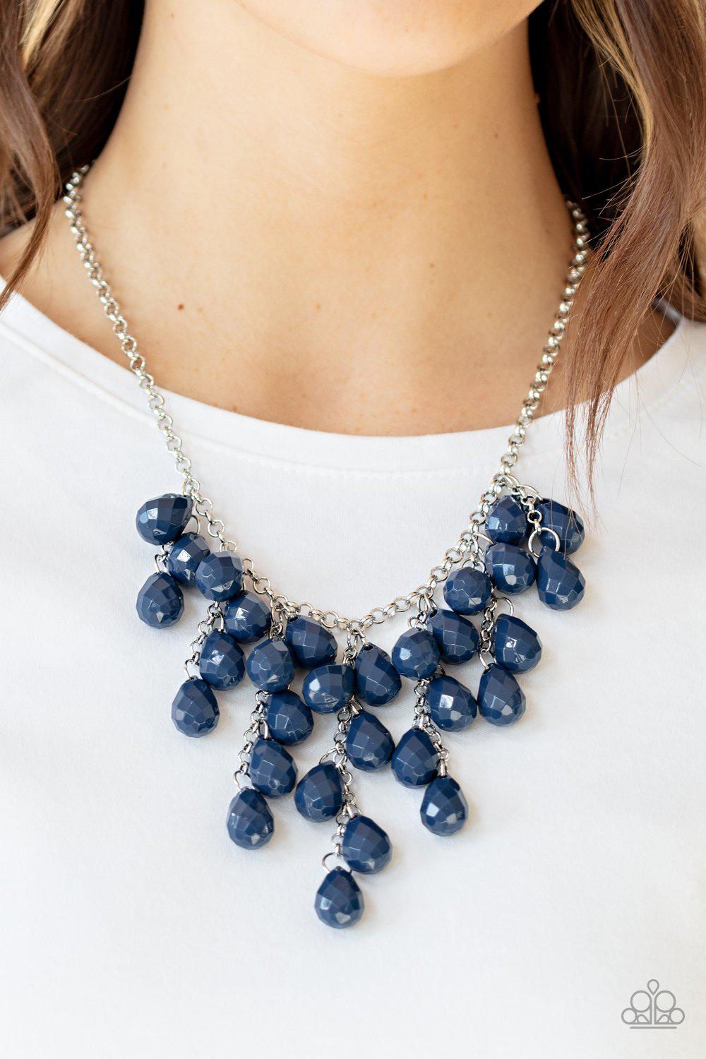 Serenely Scattered Blue Necklace - Paparazzi Accessories- lightbox - CarasShop.com - Paparazzi Jewelry by Cara Jewels