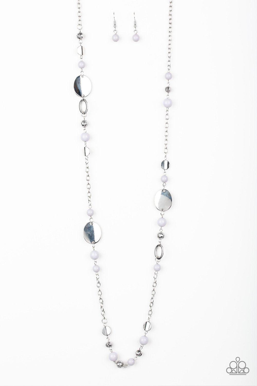 Serenely Springtime Silver Necklace - Paparazzi Accessories- lightbox - CarasShop.com - Paparazzi Jewelry by Cara Jewels