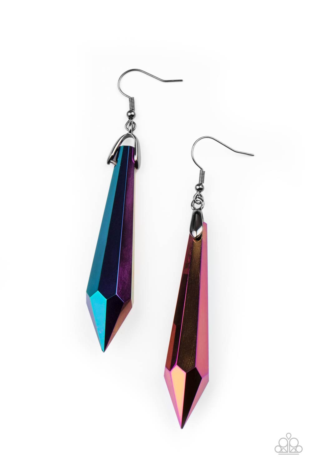 Sharp Dressed DIVA Multi "Oil Spill" Gem Earrings - Paparazzi Accessories- lightbox - CarasShop.com - Paparazzi Jewelry by Cara Jewels