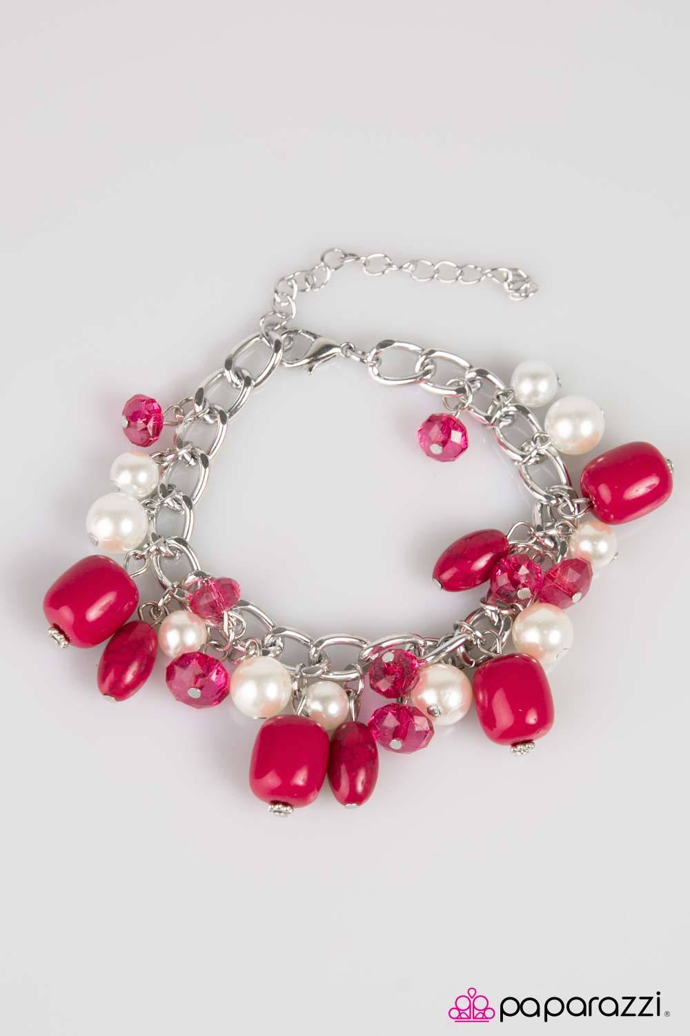 She Walks In BEVY Pink Bracelet - Paparazzi Accessories- lightbox - CarasShop.com - Paparazzi Jewelry by Cara Jewels