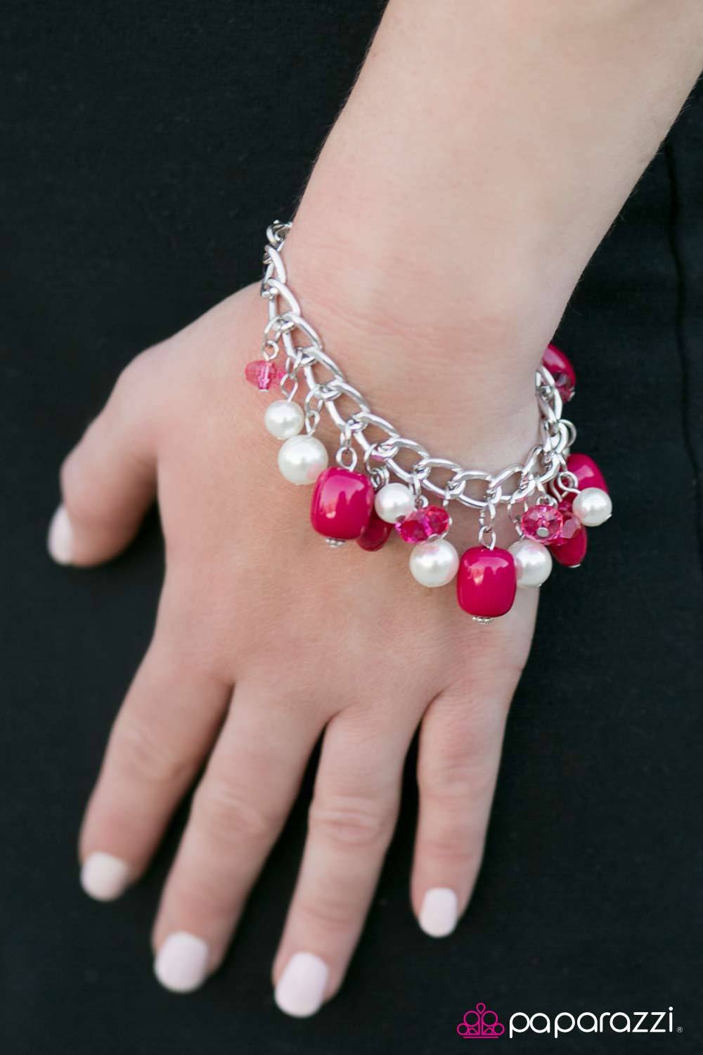 She Walks In BEVY Pink Bracelet - Paparazzi Accessories- lightbox - CarasShop.com - Paparazzi Jewelry by Cara Jewels
