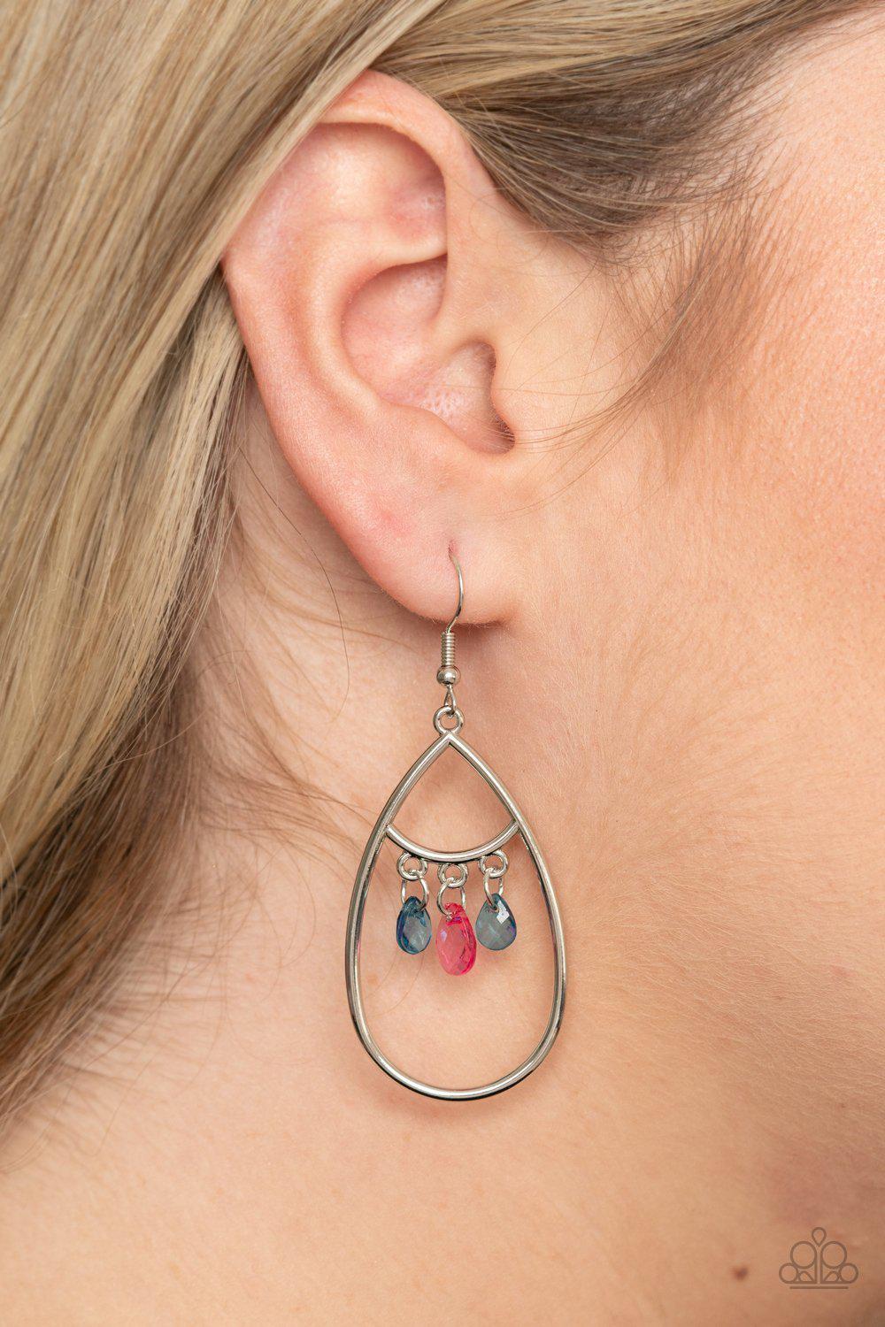 Shimmer Advisory Multi Earrings - Paparazzi Accessories- on model - CarasShop.com - Paparazzi Jewelry by Cara Jewels
