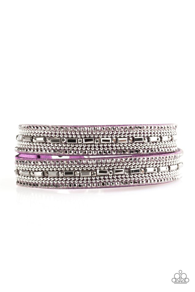 Shimmer and Sass Purple Bracelet - Paparazzi Accessories- lightbox - CarasShop.com - Paparazzi Jewelry by Cara Jewels
