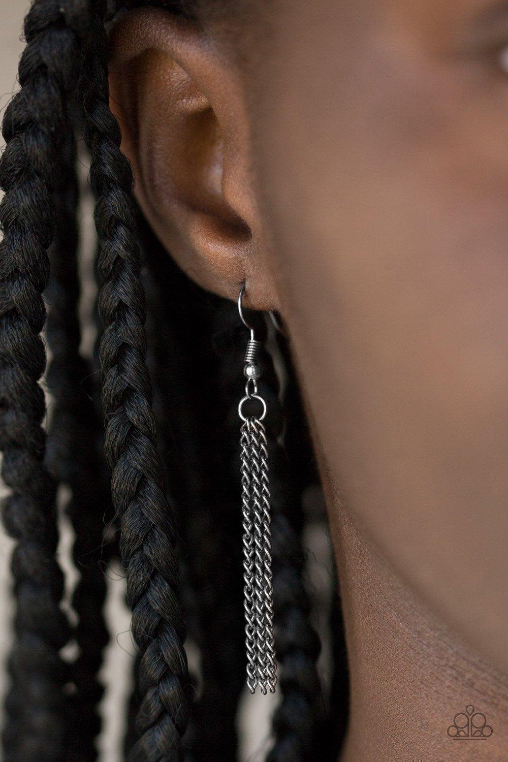 Shimmer Sensei Purple and Gunmetal Necklace - Paparazzi Accessories - free matching earrings -CarasShop.com - Paparazzi Jewelry by Cara Jewels