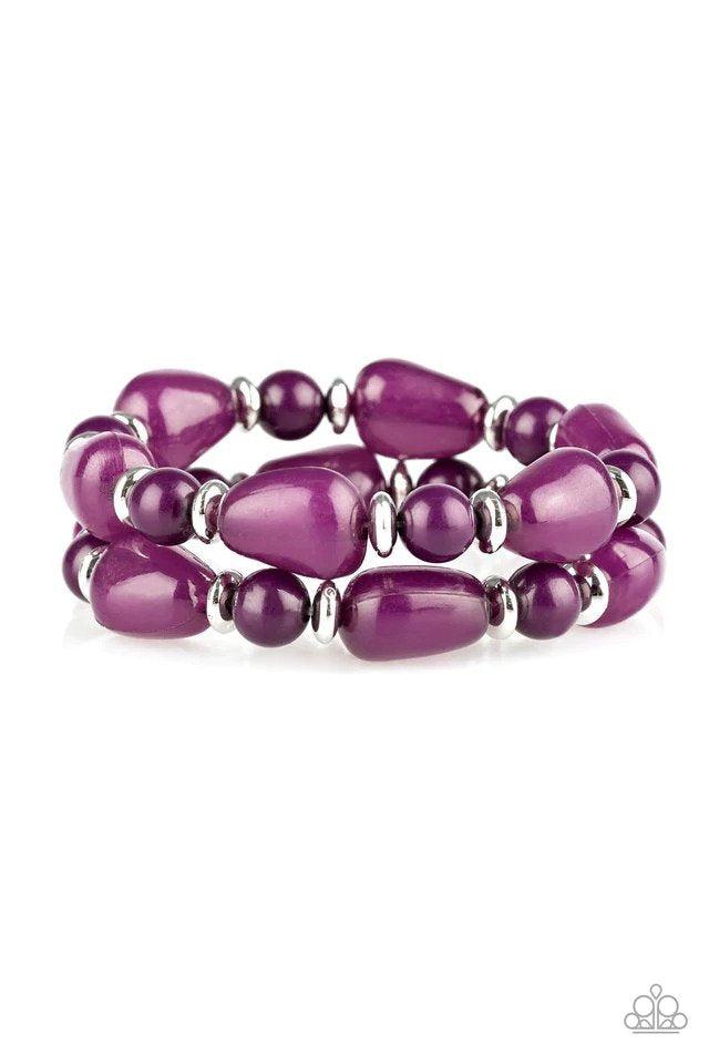 Show Us HUEs Boss! Purple Bracelet - Paparazzi Accessories- lightbox - CarasShop.com - Paparazzi Jewelry by Cara Jewels