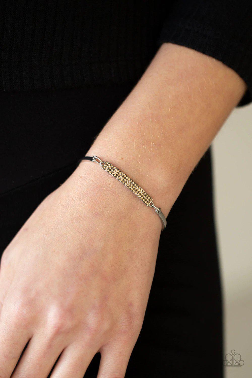 Showy Sparkle Brown Rhinestone Bracelet - Paparazzi Accessories- lightbox - CarasShop.com - Paparazzi Jewelry by Cara Jewels